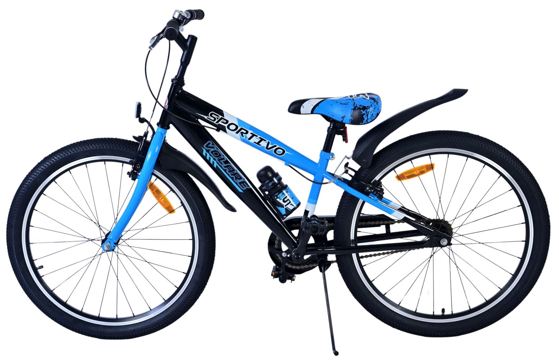 Volare Sportivo Kinderfiets - Jongens - 24 inch - Zwart Blauw - Twee Handremmen 7 Volare Sportivo Kinderfiets - Jongens - 24 inch - Zwart Blauw - Twee Handremmen - Afbeelding 7