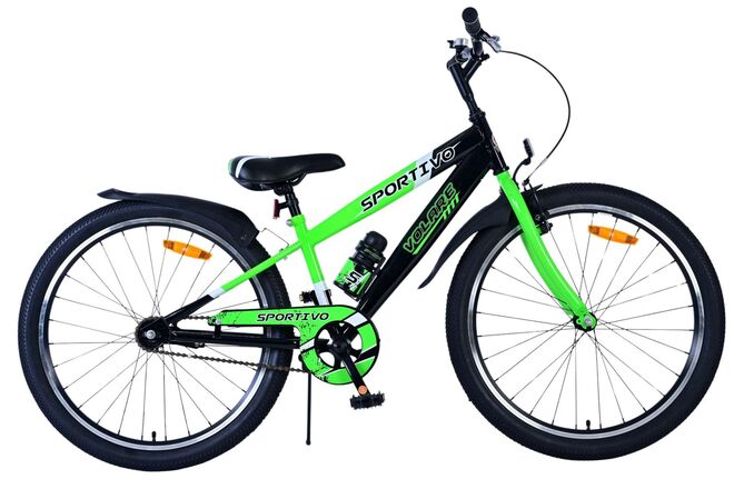 Volare Sportivo Kinderfiets - Jongens - 24 inch - Zwart Groen 1 Volare Sportivo Kinderfiets - Jongens - 24 inch - Zwart Groen