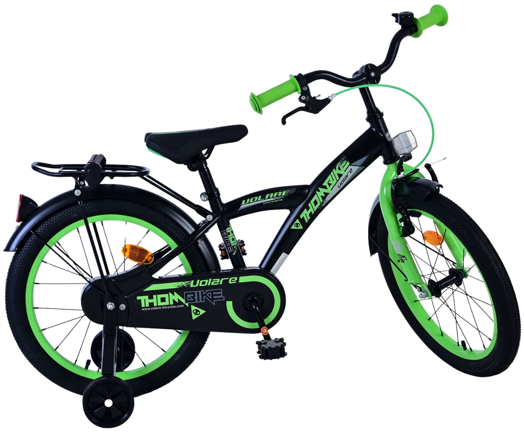 Volare Thombike Kinderfiets - Jongens - 18 inch - Zwart Groen 2 Volare Thombike Kinderfiets - Jongens - 18 inch - Zwart Groen - Afbeelding 2