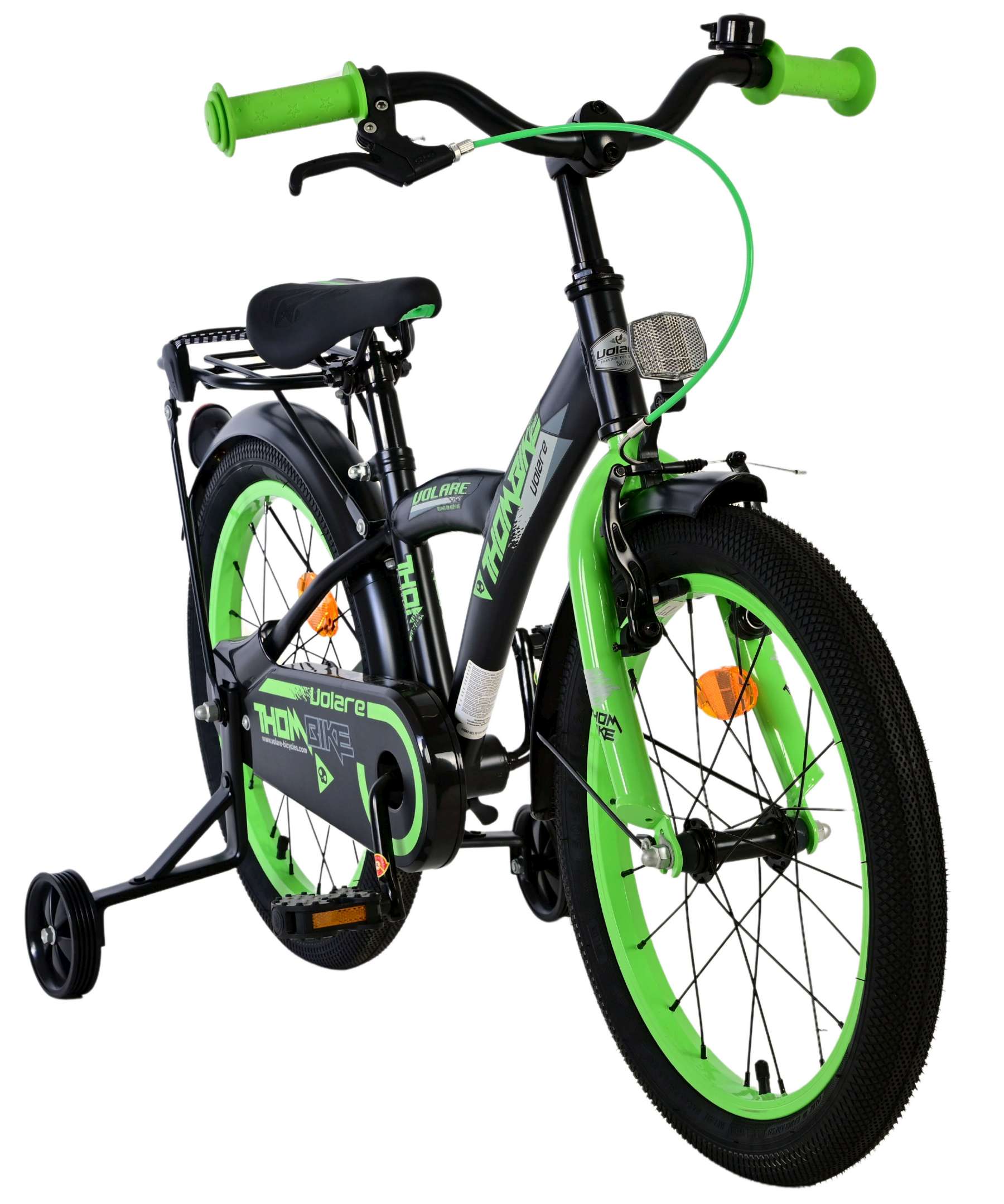 Volare Thombike Kinderfiets - Jongens - 18 inch - Zwart Groen 6 Volare Thombike Kinderfiets - Jongens - 18 inch - Zwart Groen - Afbeelding 6