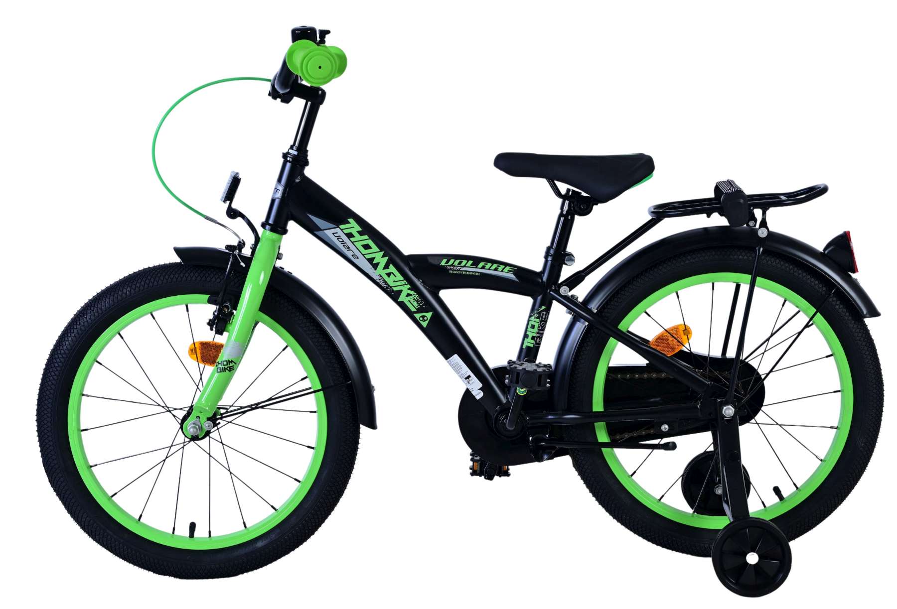 Volare Thombike Kinderfiets - Jongens - 18 inch - Zwart Groen 8 Volare Thombike Kinderfiets - Jongens - 18 inch - Zwart Groen - Afbeelding 8