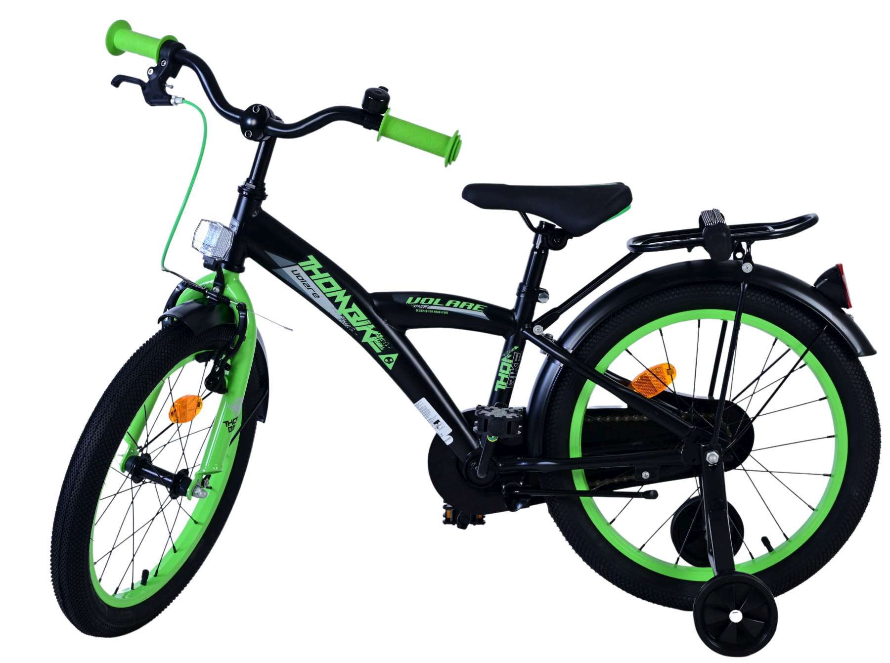 Volare Thombike Kinderfiets - Jongens - 18 inch - Zwart Groen 9 Volare Thombike Kinderfiets - Jongens - 18 inch - Zwart Groen - Afbeelding 9