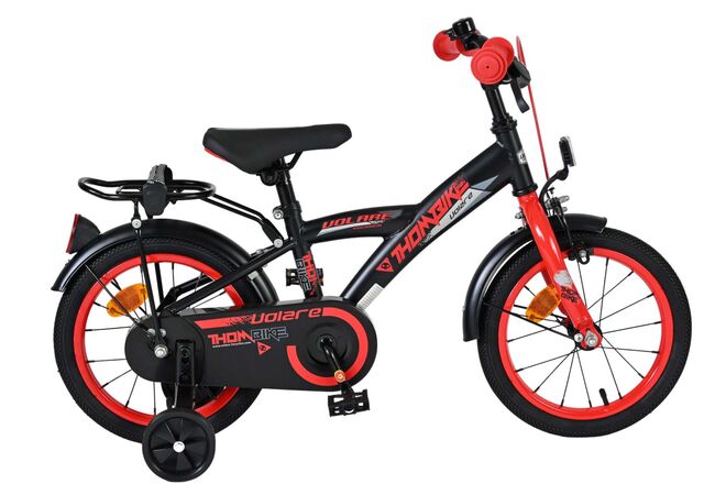 Volare Thombike Kinderfiets - Jongens - 14 inch - Zwart Rood 1 Volare Thombike Kinderfiets - Jongens - 14 inch - Zwart Rood
