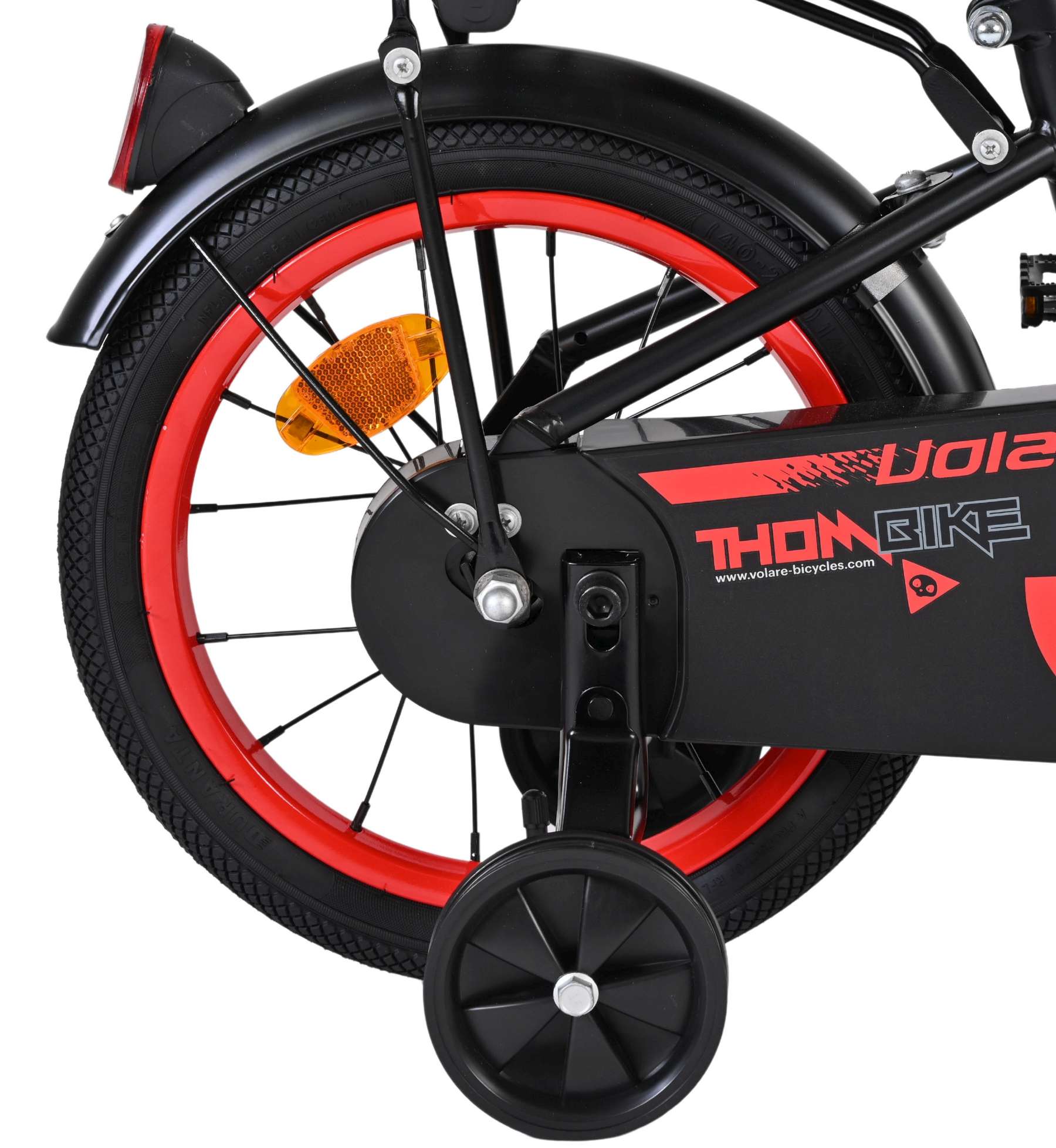 Volare Thombike Kinderfiets - Jongens - 14 inch - Zwart Rood 2 Volare Thombike Kinderfiets - Jongens - 14 inch - Zwart Rood - Afbeelding 2