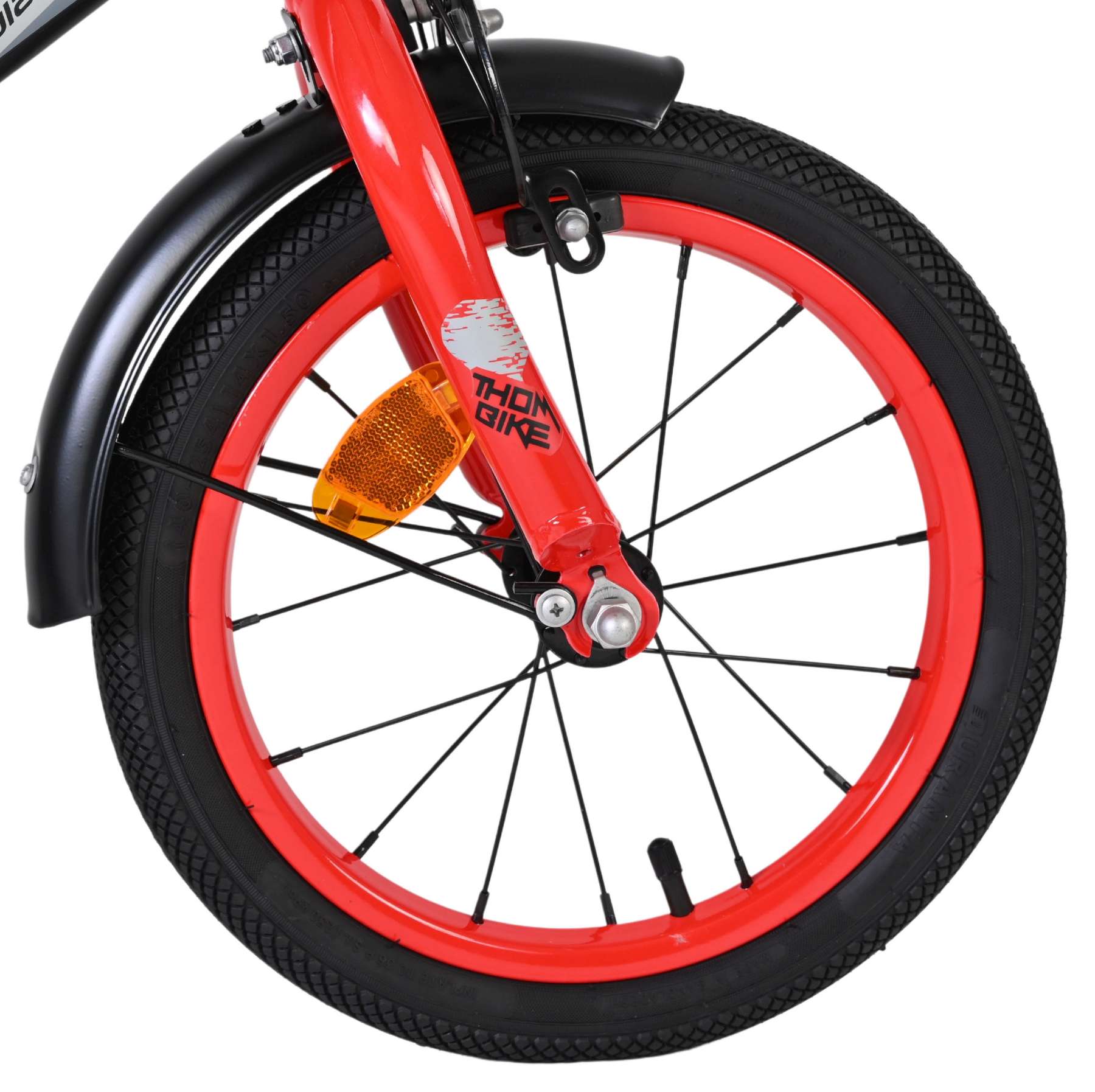 Volare Thombike Kinderfiets - Jongens - 14 inch - Zwart Rood 3 Volare Thombike Kinderfiets - Jongens - 14 inch - Zwart Rood - Afbeelding 3