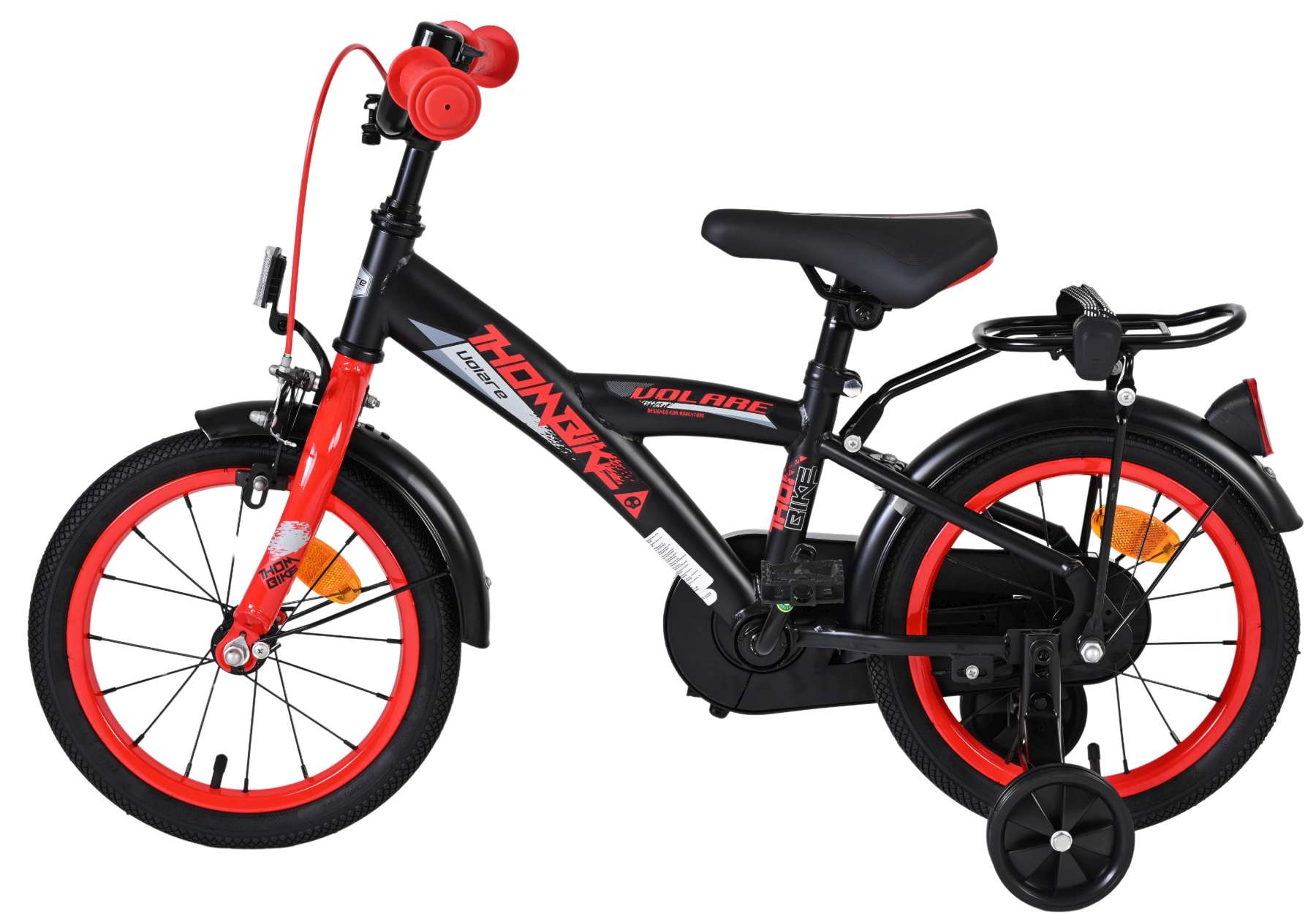 Volare Thombike Kinderfiets - Jongens - 14 inch - Zwart Rood 7 Volare Thombike Kinderfiets - Jongens - 14 inch - Zwart Rood - Afbeelding 7