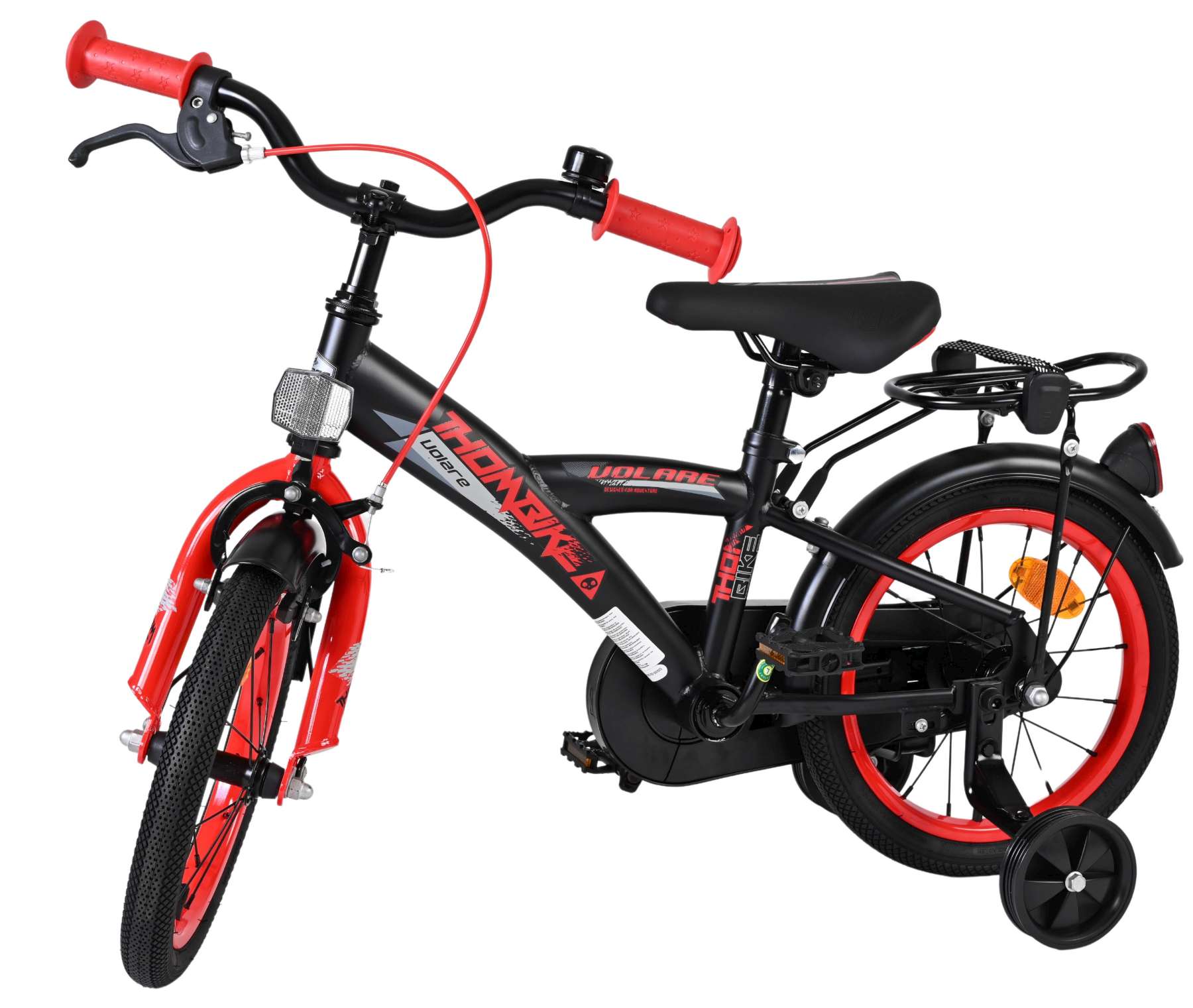 Volare Thombike Kinderfiets - Jongens - 14 inch - Zwart Rood 8 Volare Thombike Kinderfiets - Jongens - 14 inch - Zwart Rood - Afbeelding 8