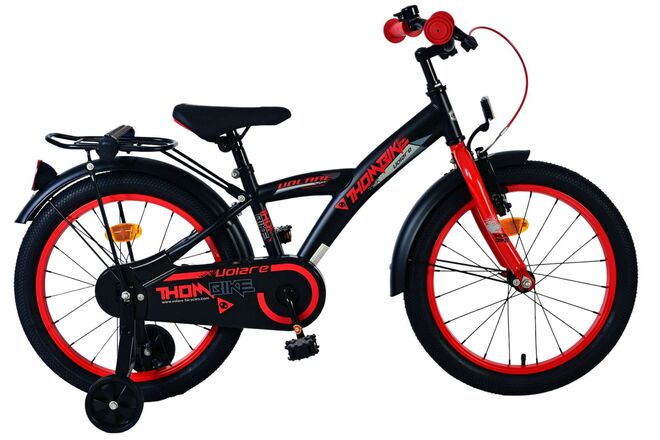 Volare Thombike Kinderfiets - Jongens - 18 inch - Zwart Rood 1 Volare Thombike Kinderfiets - Jongens - 18 inch - Zwart Rood