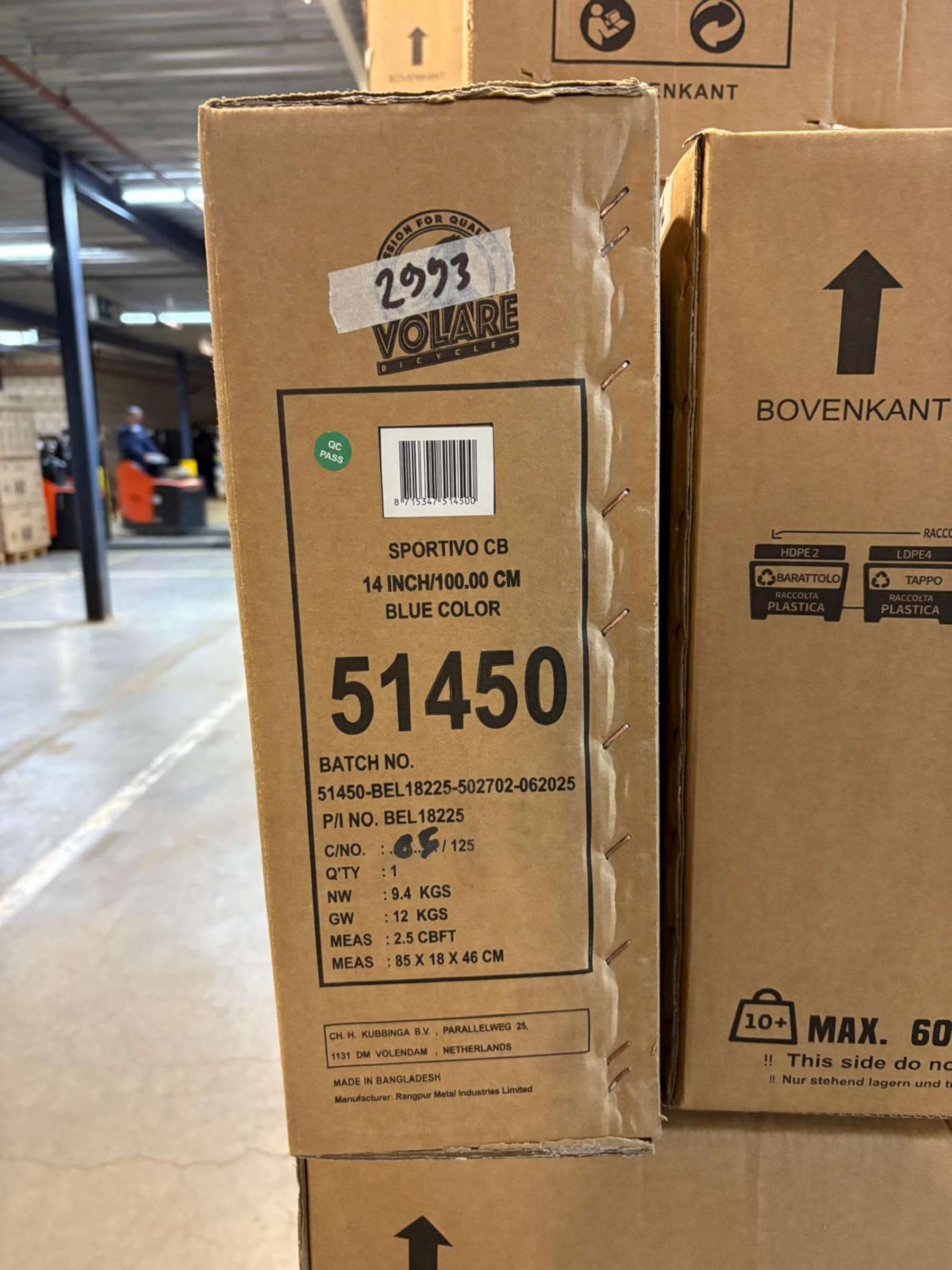 Volare Sportivo Kinderfiets - Jongens - 14 inch - Blauw Zwart 11 Volare Sportivo Kinderfiets - Jongens - 14 inch - Blauw Zwart - Afbeelding 11