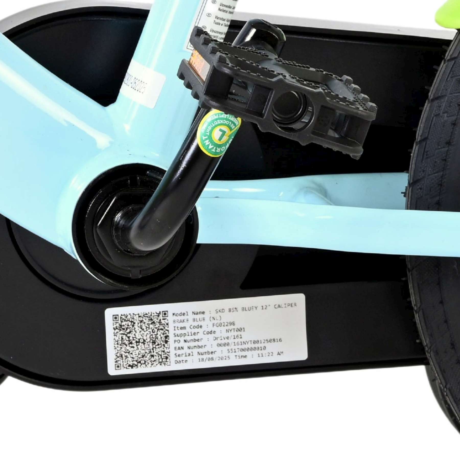 Bluey Kinderfiets 12 inch - Lichtblauw - Twee handremmen 9 Bluey Kinderfiets 12 inch - Lichtblauw - Twee handremmen - Afbeelding 9