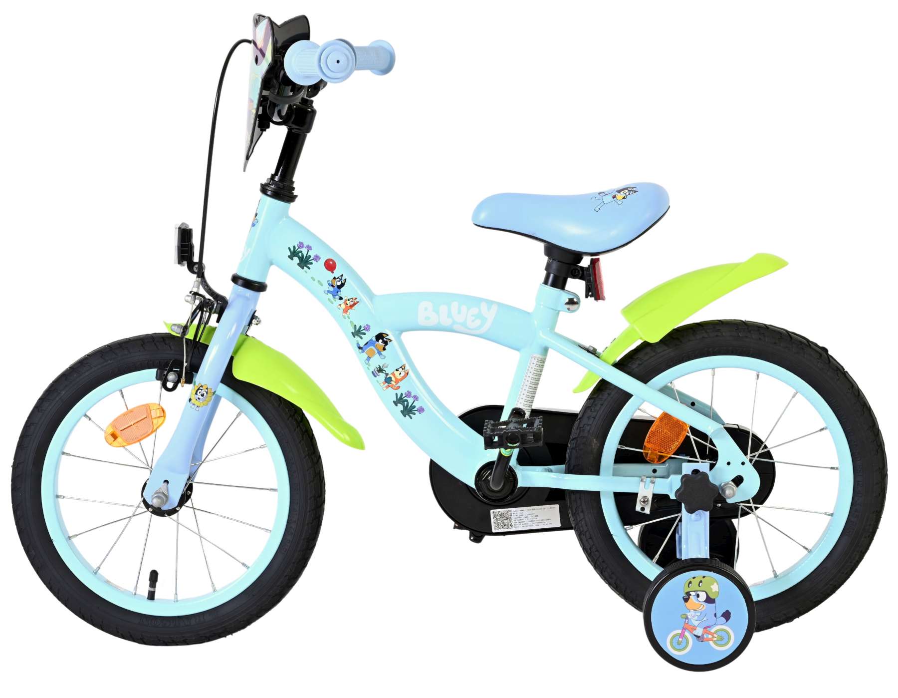 Bluey Kinderfiets - 14 inch - Lichtblauw 7 Bluey Kinderfiets - 14 inch - Lichtblauw - Afbeelding 7