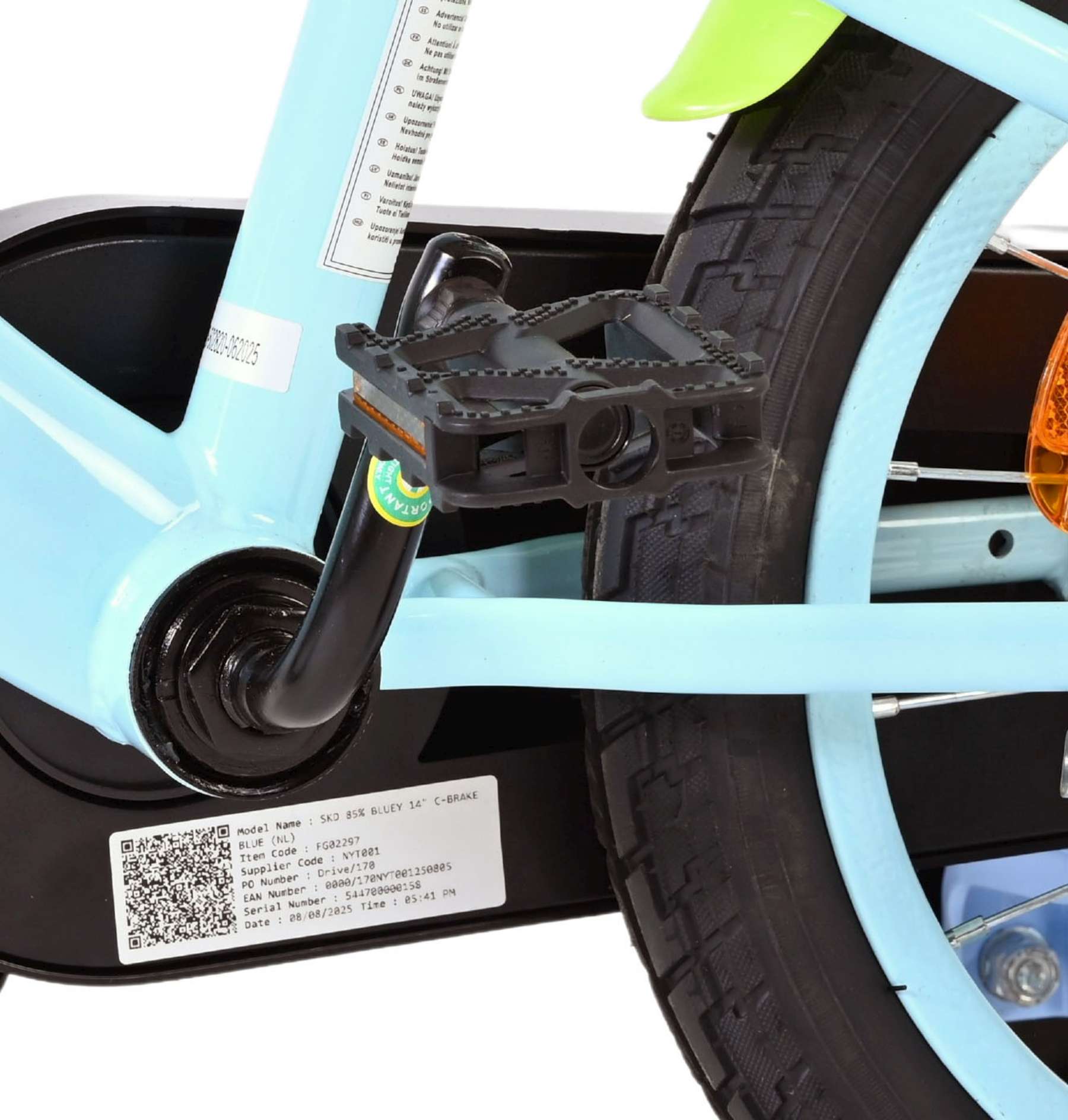 Bluey Kinderfiets - 14 inch - Lichtblauw 9 Bluey Kinderfiets - 14 inch - Lichtblauw - Afbeelding 9