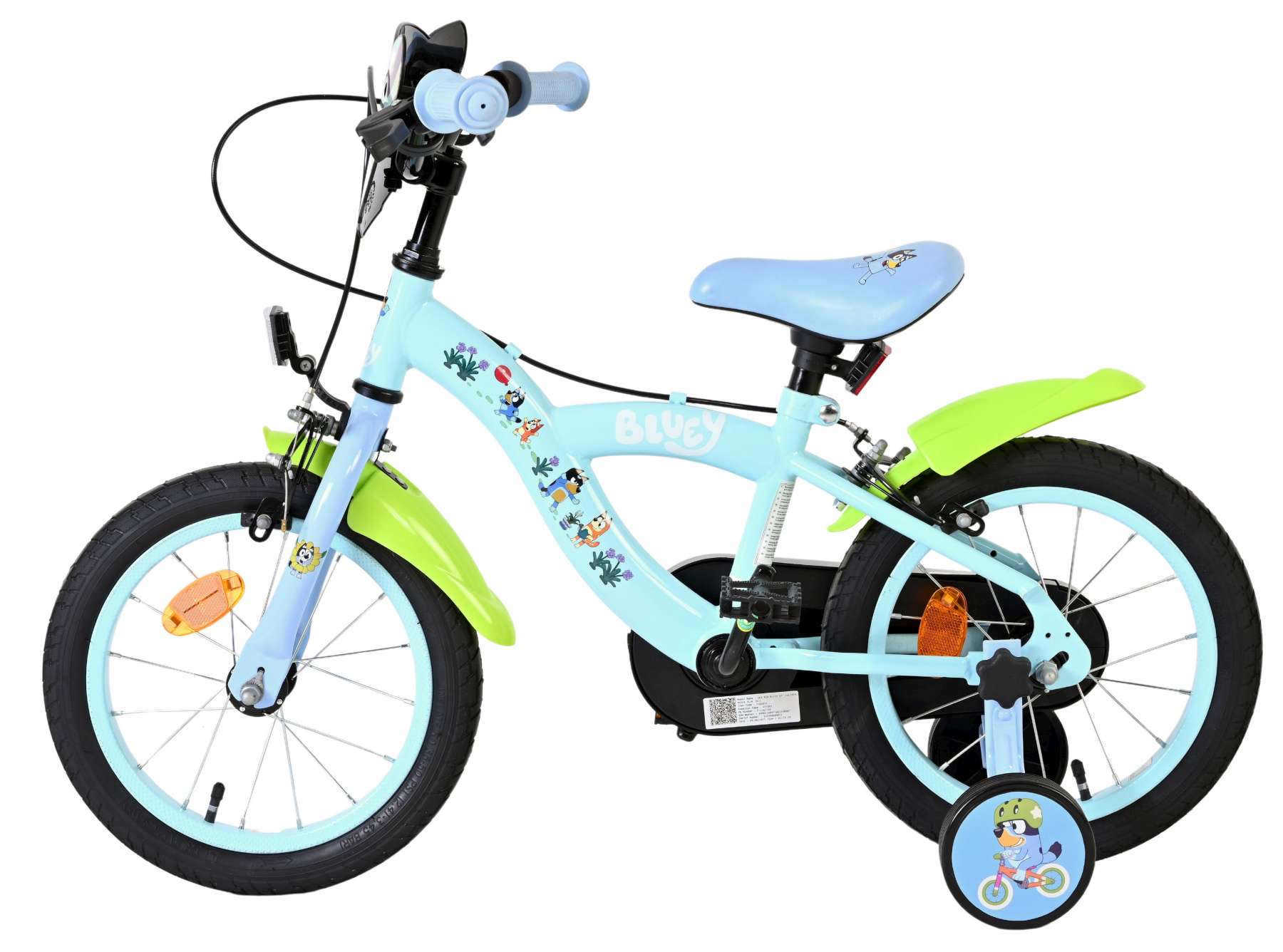 Bluey Kinderfiets - 14 inch - Lichtblauw - Twee handremmen 7 Bluey Kinderfiets - 14 inch - Lichtblauw - Twee handremmen - Afbeelding 7