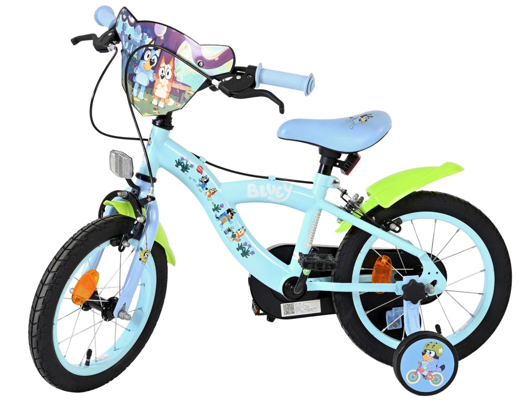 Bluey Kinderfiets - 14 inch - Lichtblauw - Twee handremmen 8 Bluey Kinderfiets - 14 inch - Lichtblauw - Twee handremmen - Afbeelding 8