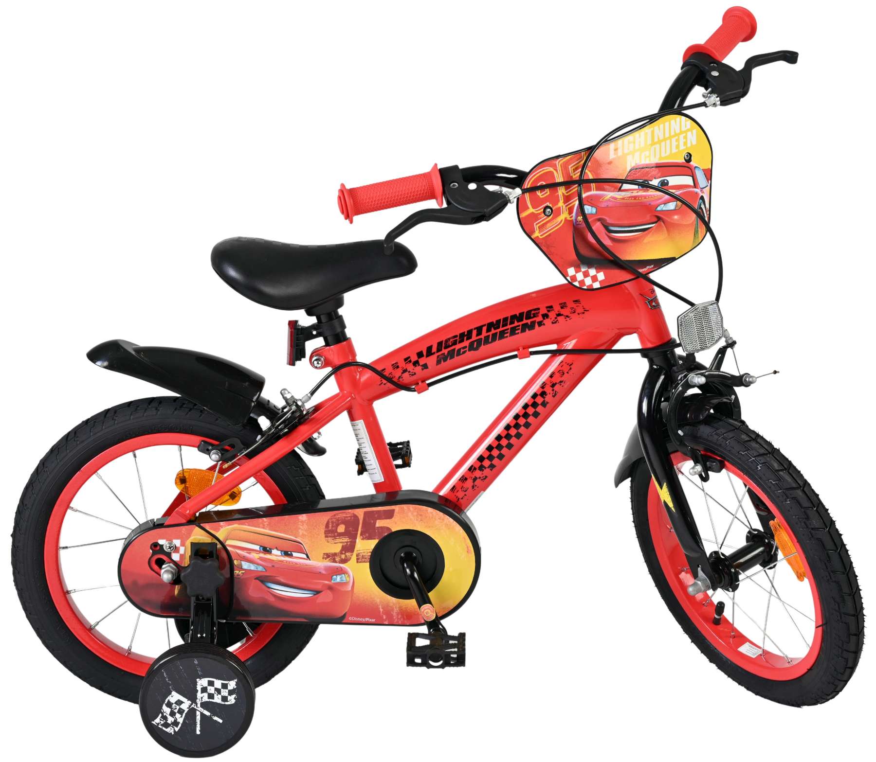 Disney Cars Kinderfiets - Jongens - 14 inch - Rood - Twee handremmen 10 Disney Cars Kinderfiets - Jongens - 14 inch - Rood - Twee handremmen - Afbeelding 10