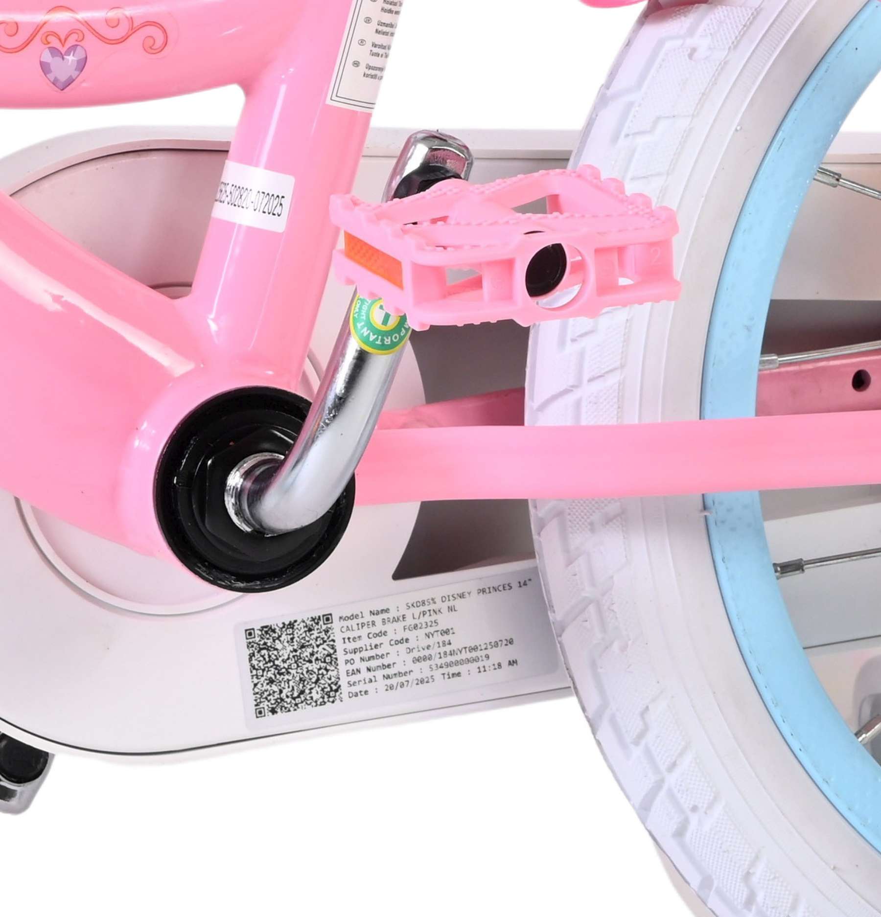 Disney Princess Kinderfiets - Meisjes - 14 inch - Roze - Twee handremmen 9 Disney Princess Kinderfiets - Meisjes - 14 inch - Roze - Twee handremmen - Afbeelding 9