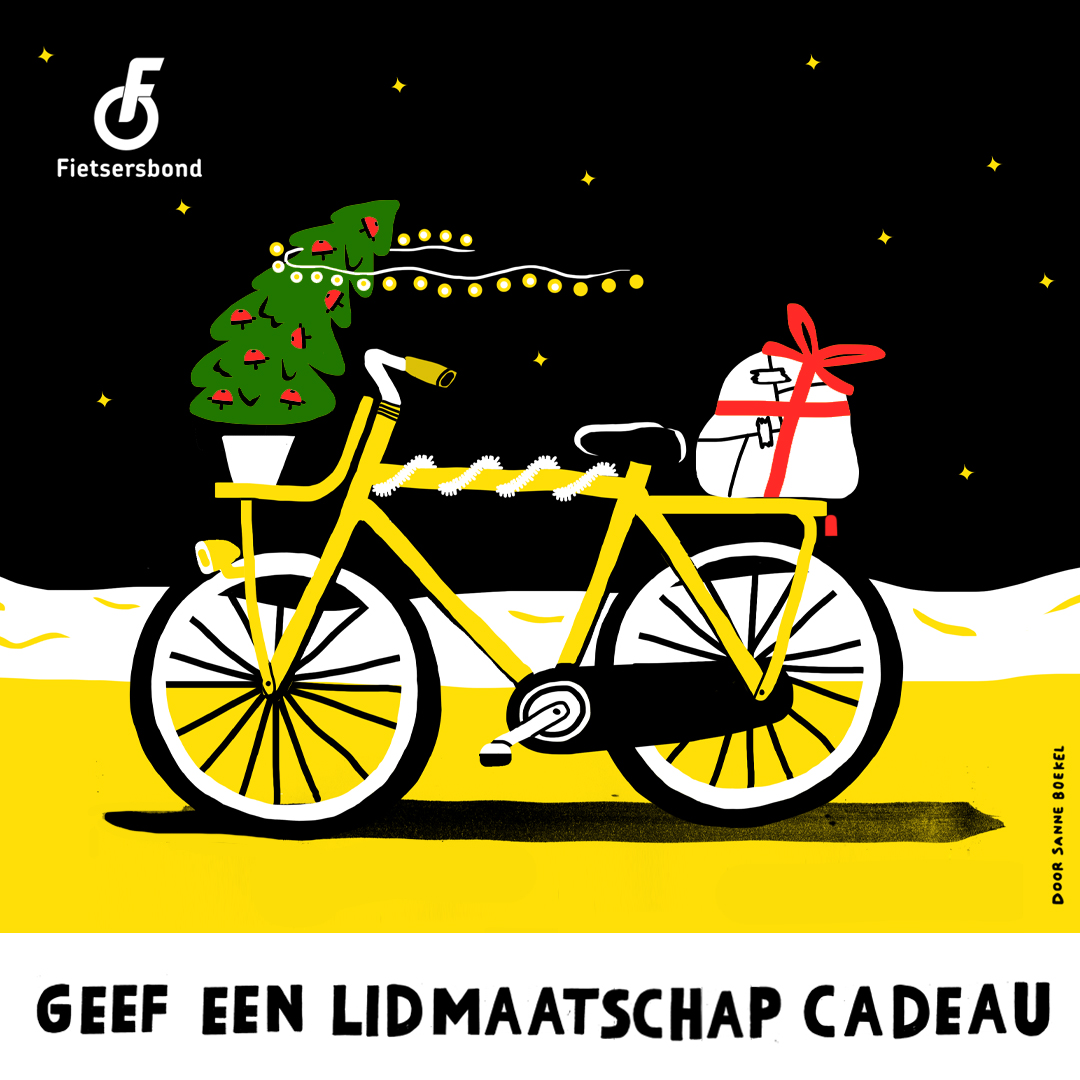 Fietsersbond lidmaatschap cadeau voor de feestdagen vierkante versie