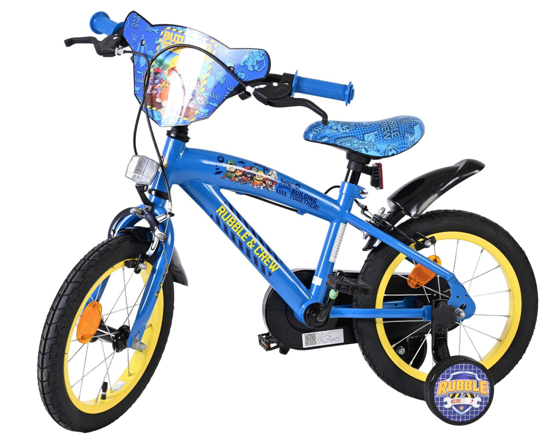 Rubble & Crew Kinderfiets - Jongens - 14 inch - Blauw - Twee handremmen 8 Rubble & Crew Kinderfiets - Jongens - 14 inch - Blauw - Twee handremmen - Afbeelding 8