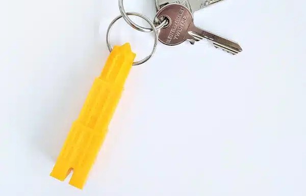 Sleutelhanger Dom geel 3D 1