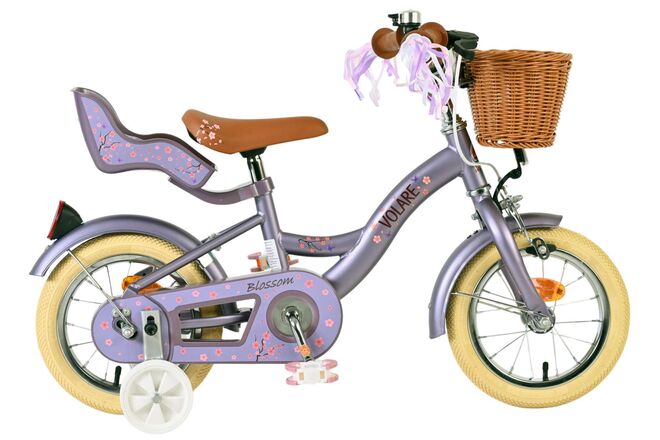 Volare Blossom Kinderfiets - Meisjes - 12 inch - Paars 1 Volare Blossom Kinderfiets - Meisjes - 12 inch - Paars