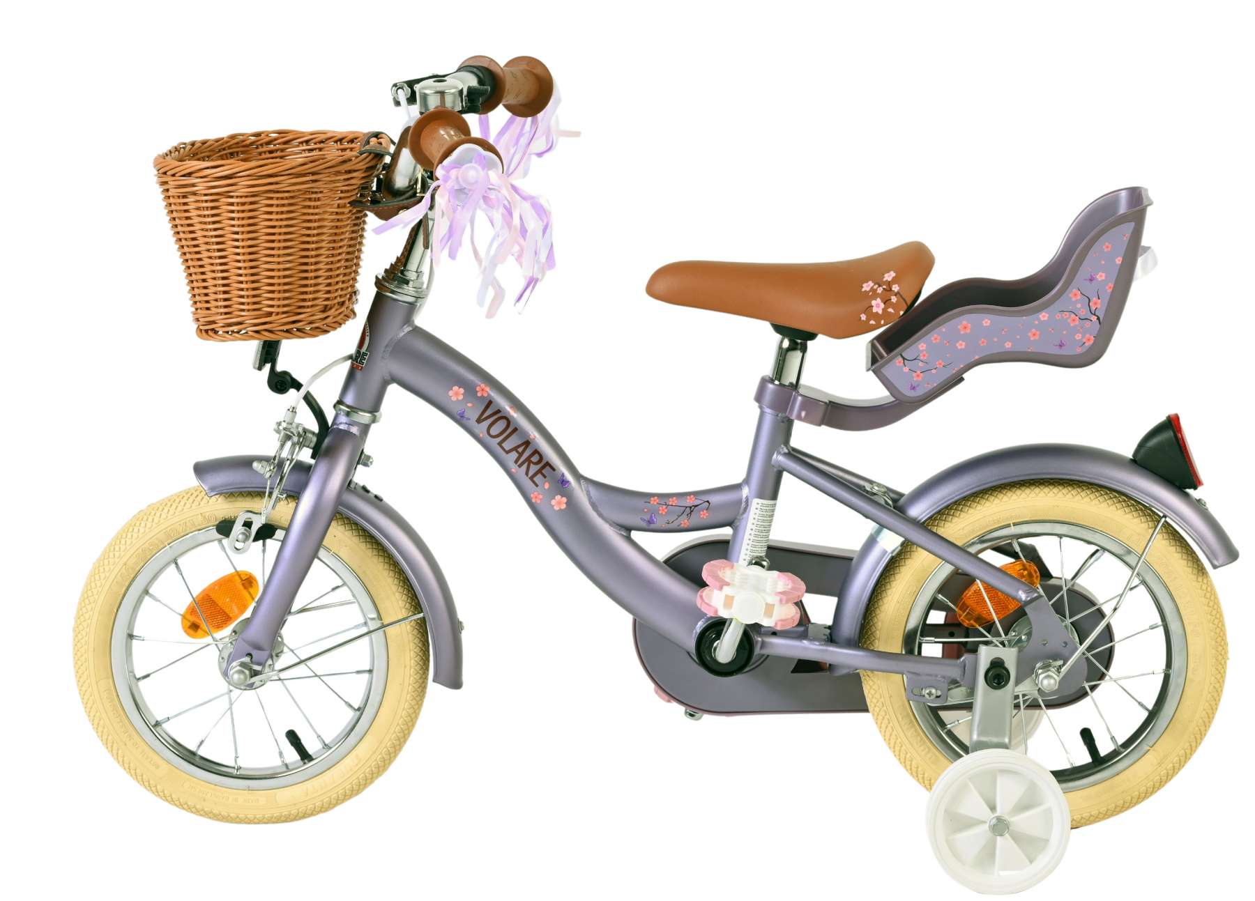 Volare Blossom Kinderfiets - Meisjes - 12 inch - Paars 7 Volare Blossom Kinderfiets - Meisjes - 12 inch - Paars - Afbeelding 7