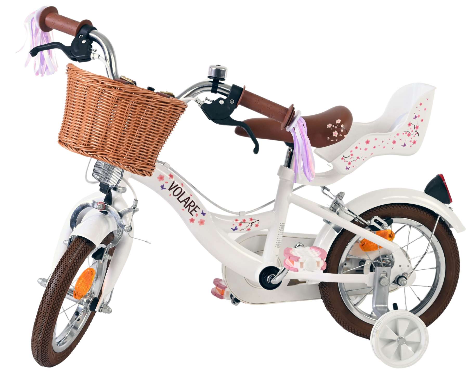 Volare Blossom Kinderfiets - Meisjes - 12 inch - Wit - Twee handremmen 8 Volare Blossom Kinderfiets - Meisjes - 12 inch - Wit - Twee handremmen - Afbeelding 8