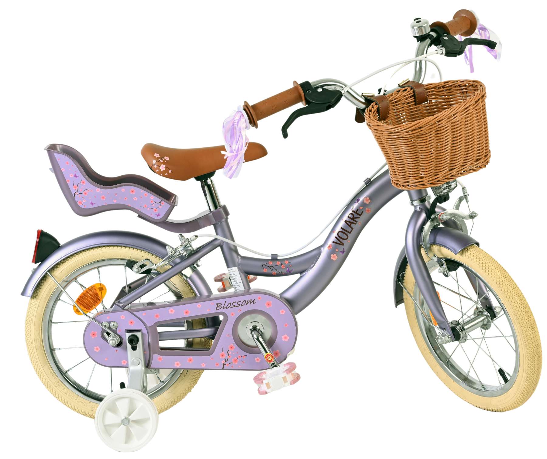 Volare Blossom Kinderfiets - Meisjes - 14 inch - Paars - Twee Handremmen 10 Volare Blossom Kinderfiets - Meisjes - 14 inch - Paars - Twee Handremmen - Afbeelding 10