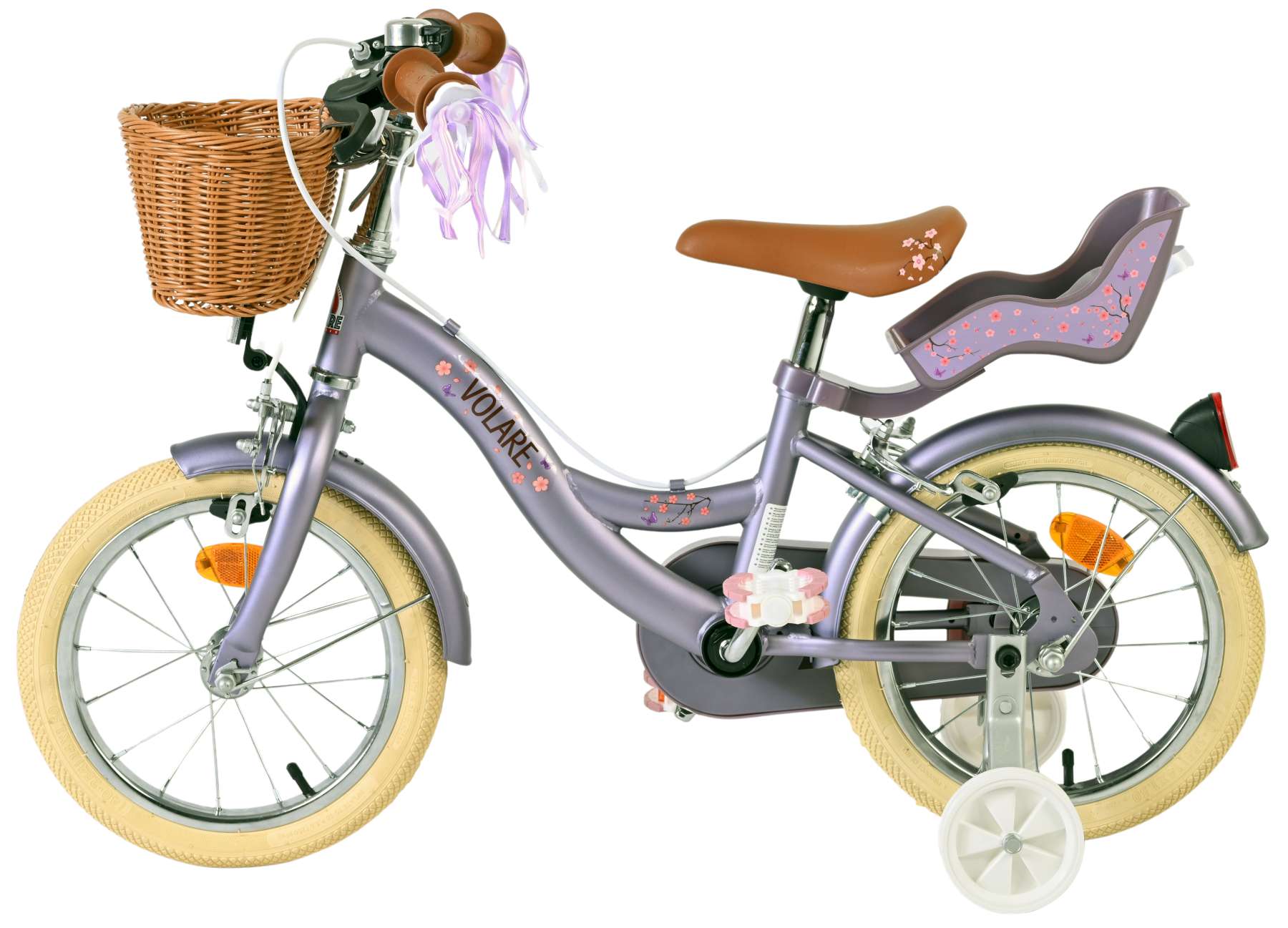 Volare Blossom Kinderfiets - Meisjes - 14 inch - Paars - Twee Handremmen 7 Volare Blossom Kinderfiets - Meisjes - 14 inch - Paars - Twee Handremmen - Afbeelding 7