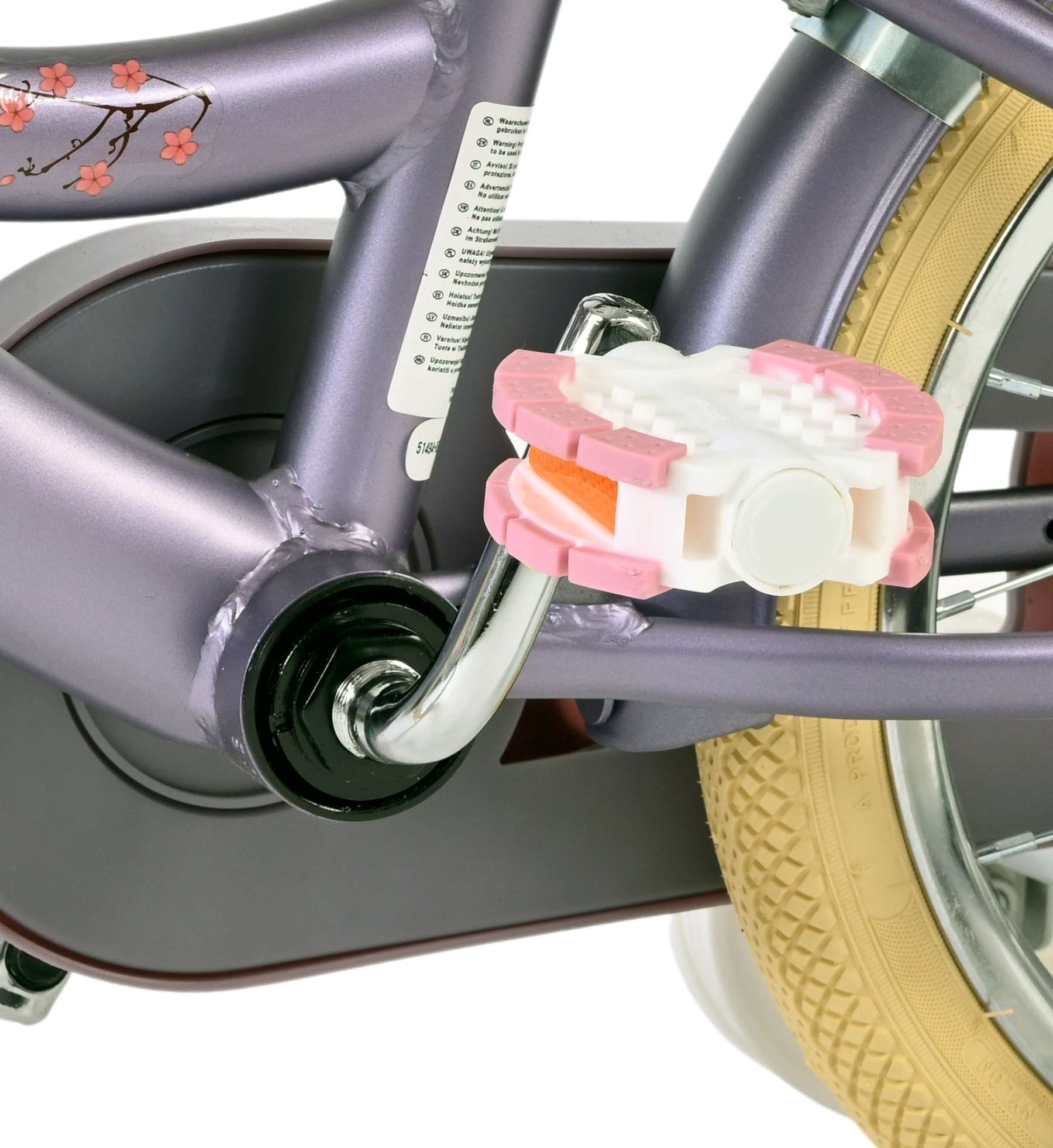 Volare Blossom Kinderfiets - Meisjes - 14 inch - Paars 9 Volare Blossom Kinderfiets - Meisjes - 14 inch - Paars - Afbeelding 9