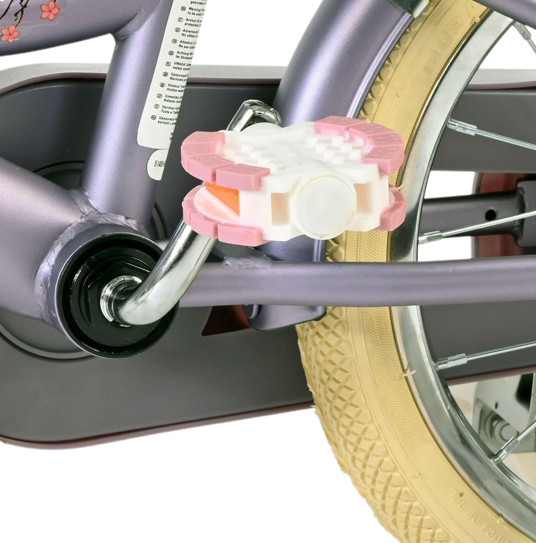 Volare Blossom Kinderfiets - Meisjes - 14 inch - Paars - Twee Handremmen 9 Volare Blossom Kinderfiets - Meisjes - 14 inch - Paars - Twee Handremmen - Afbeelding 9