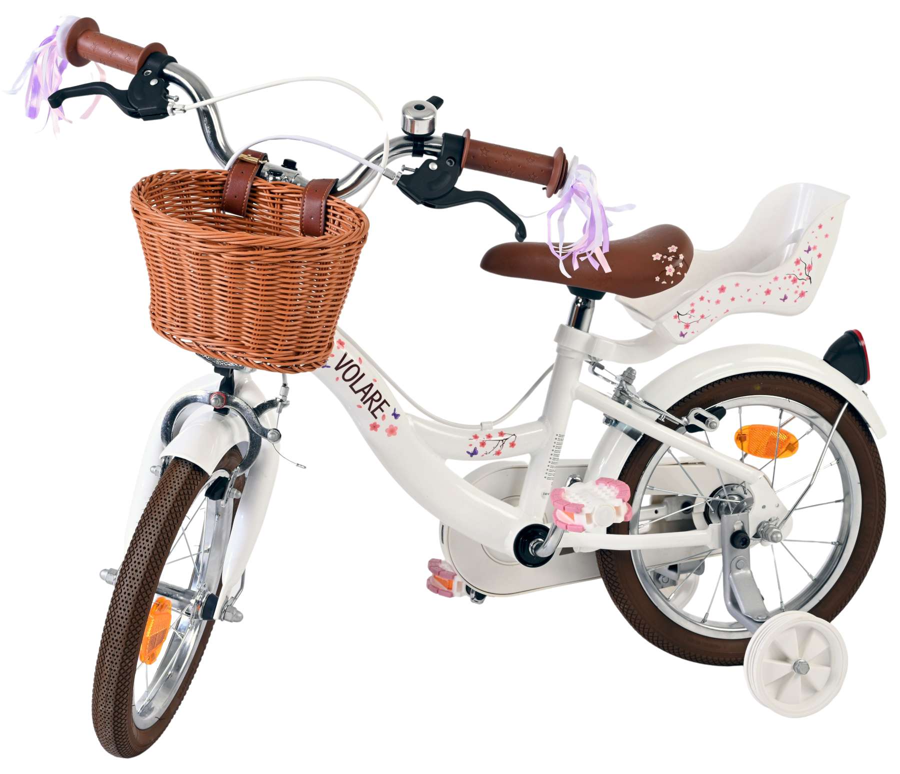 Volare Blossom Kinderfiets - Meisjes - 14 inch - Wit - Twee Handremmen 8 Volare Blossom Kinderfiets - Meisjes - 14 inch - Wit - Twee Handremmen - Afbeelding 8