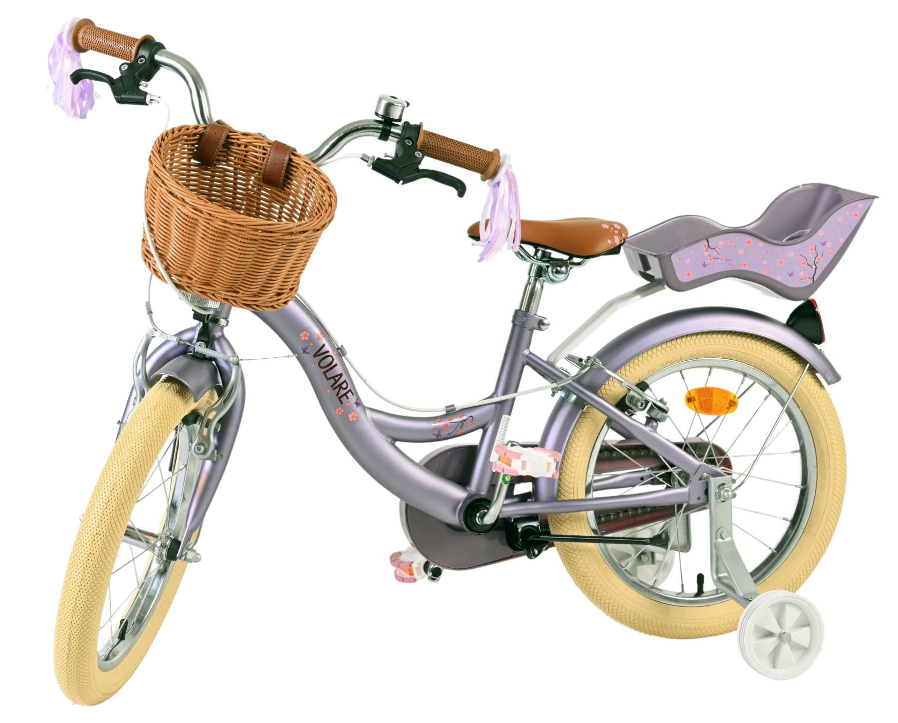 Volare Blossom Kinderfiets - Meisjes - 16 inch - Paars - Twee Handremmen 8 Volare Blossom Kinderfiets - Meisjes - 16 inch - Paars - Twee Handremmen - Afbeelding 8
