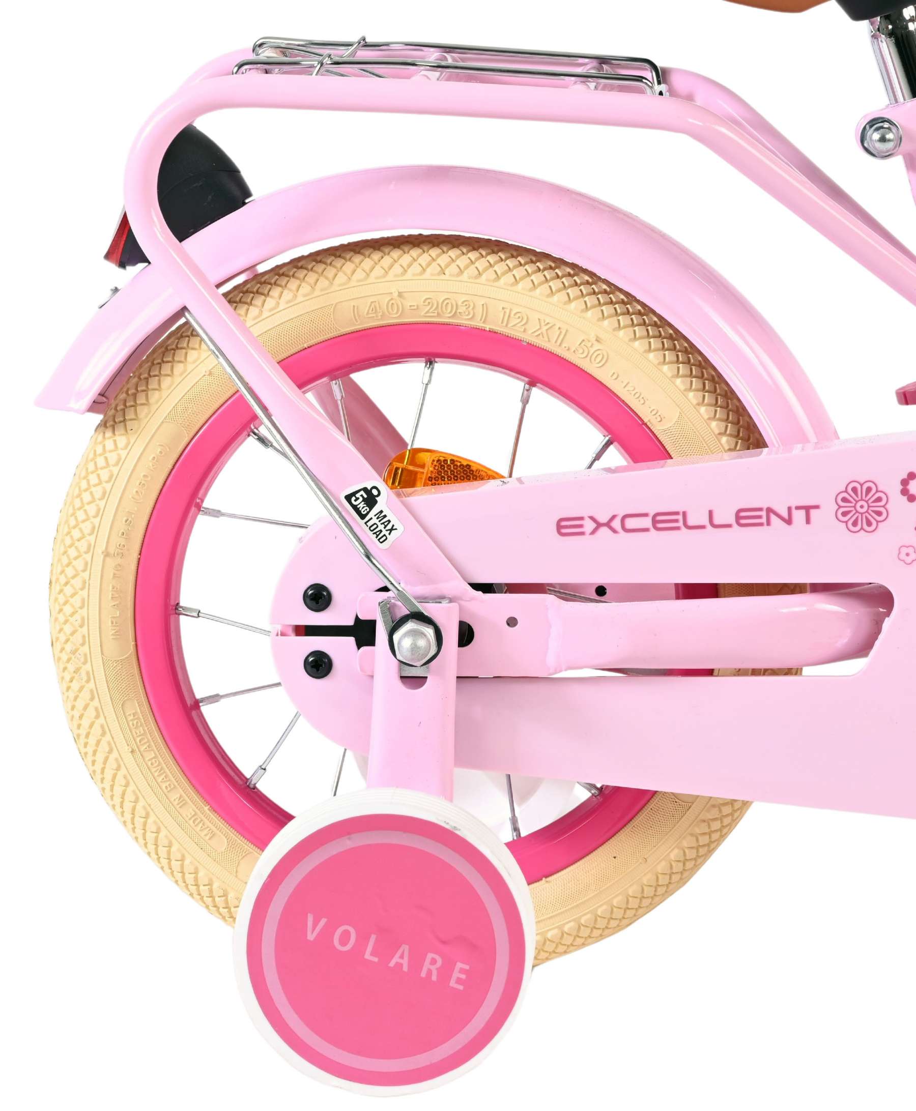Volare Excellent Kinderfiets - Meisjes - 12 inch - Roze 2 Volare Excellent Kinderfiets - Meisjes - 12 inch - Roze - Afbeelding 2