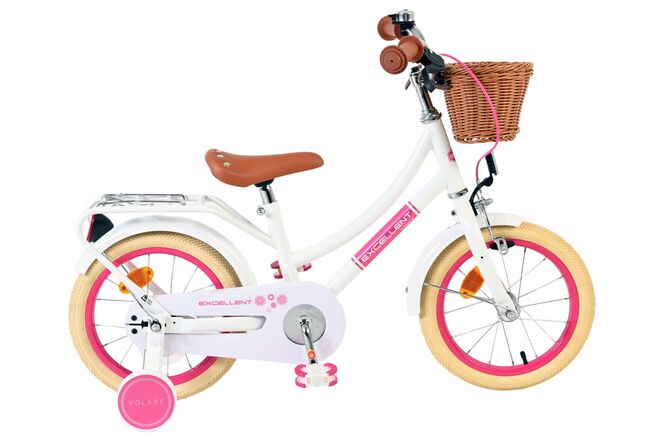 Volare Excellent Kinderfiets - Meisjes - 14 inch - Wit 1 Volare Excellent Kinderfiets - Meisjes - 14 inch - Wit
