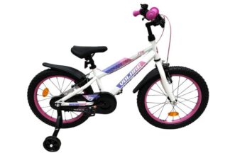 Volare Lily Kinderfiets - Meisjes - 18 inch - Wit Roze Paars - Twee handremmen