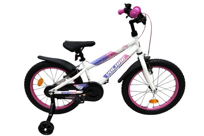 Volare Lily Kinderfiets - Meisjes - 18 inch - Wit Roze Paars - Twee handremmen 1 Volare Lily Kinderfiets - Meisjes - 18 inch - Wit Roze Paars - Twee handremmen