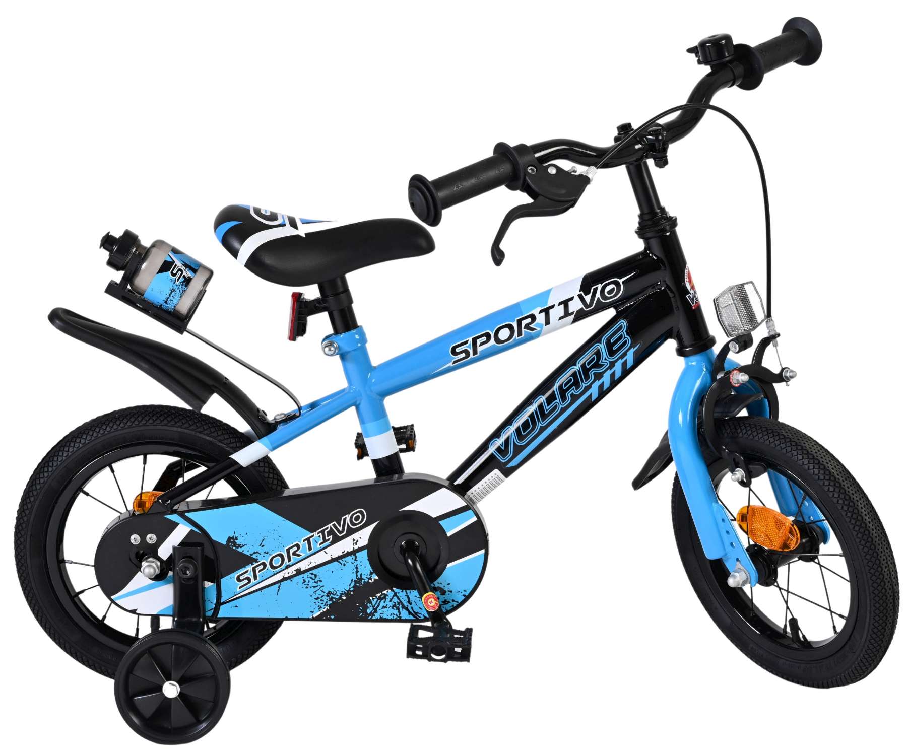 Volare Sportivo Kinderfiets - Jongens - 12 inch - Blauw Zwart 2 Volare Sportivo Kinderfiets - Jongens - 12 inch - Blauw Zwart - Afbeelding 2