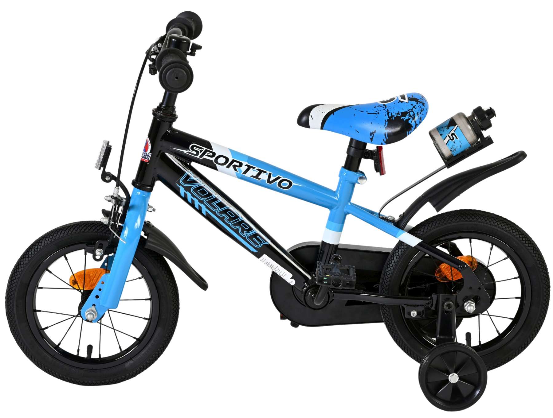 Volare Sportivo Kinderfiets - Jongens - 12 inch - Blauw Zwart 8 Volare Sportivo Kinderfiets - Jongens - 12 inch - Blauw Zwart - Afbeelding 8