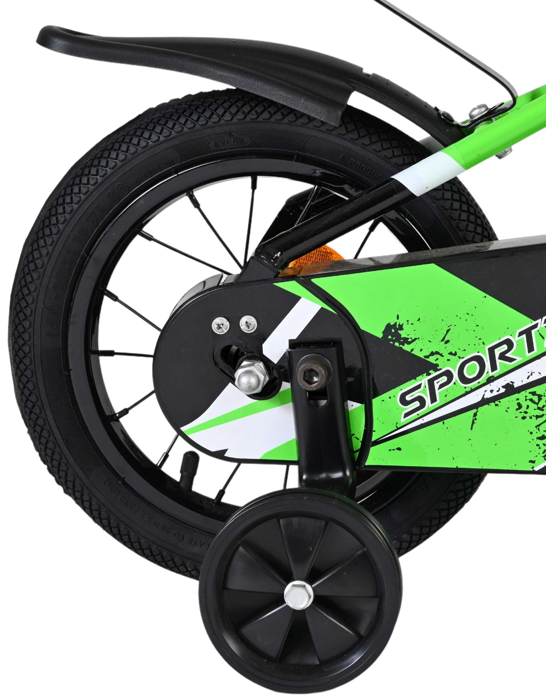 Volare Sportivo Kinderfiets - Jongens - 12 inch - Groen Zwart 3 Volare Sportivo Kinderfiets - Jongens - 12 inch - Groen Zwart - Afbeelding 3