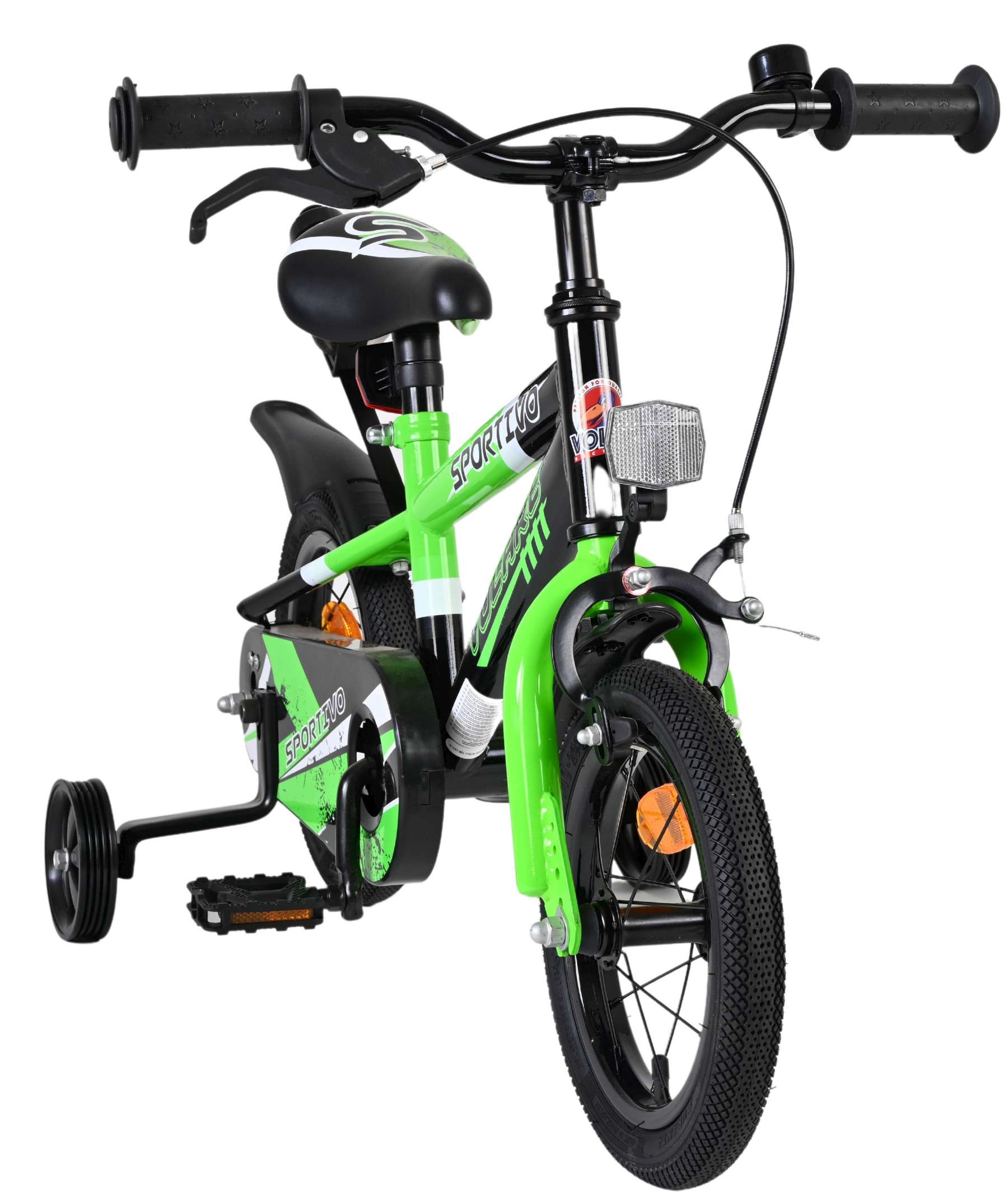 Volare Sportivo Kinderfiets - Jongens - 12 inch - Groen Zwart 6 Volare Sportivo Kinderfiets - Jongens - 12 inch - Groen Zwart - Afbeelding 6