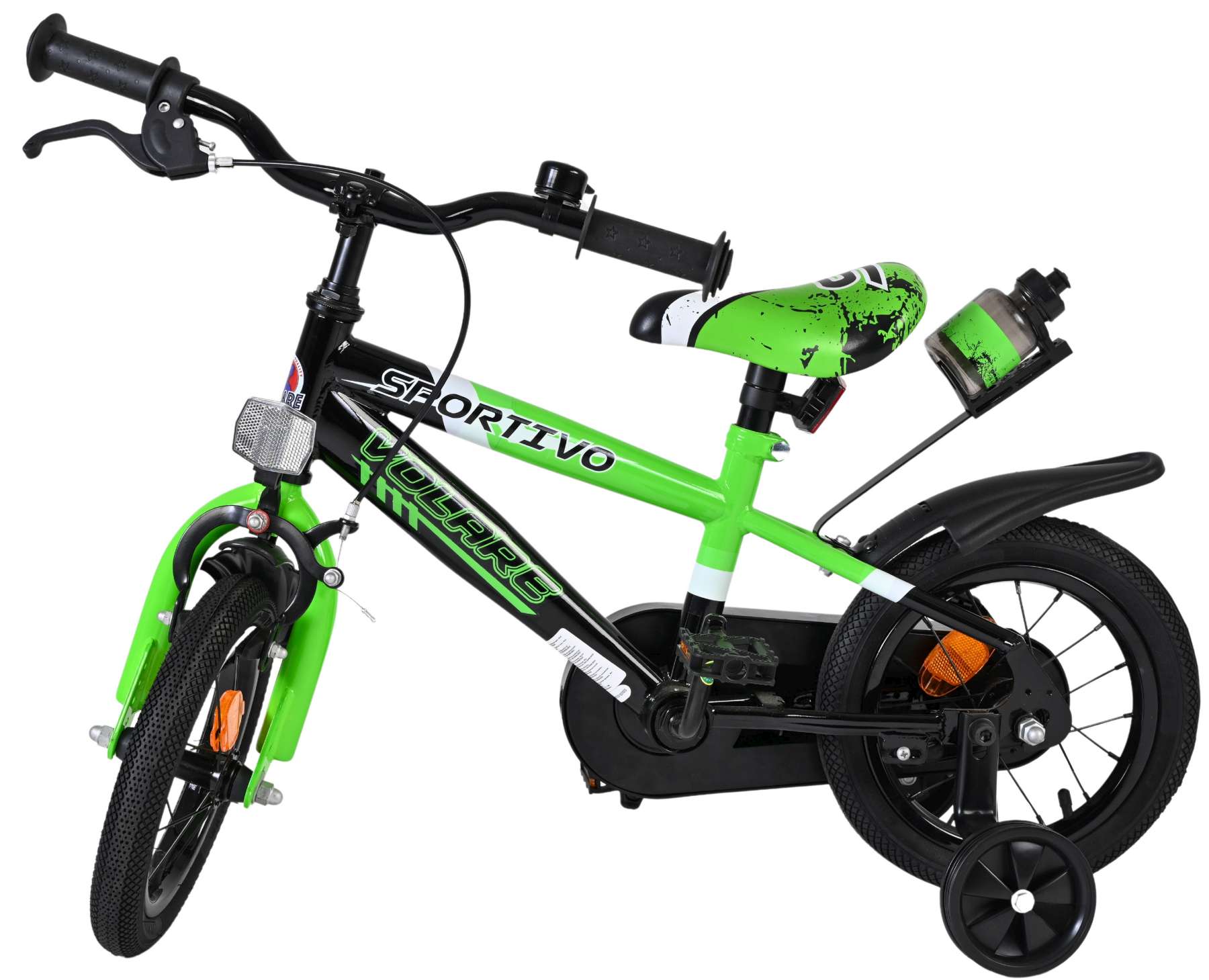 Volare Sportivo Kinderfiets - Jongens - 12 inch - Groen Zwart 9 Volare Sportivo Kinderfiets - Jongens - 12 inch - Groen Zwart - Afbeelding 9