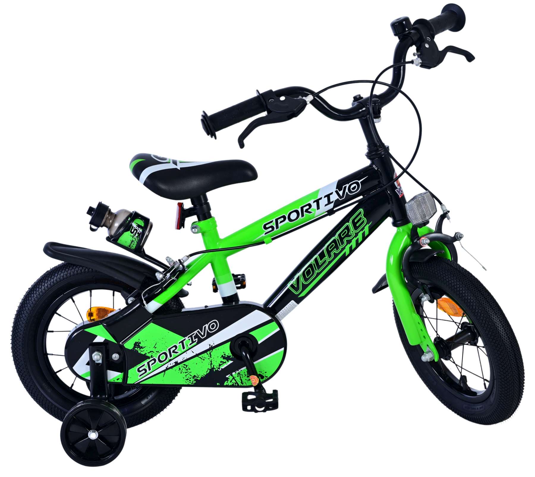 Volare Sportivo Kinderfiets - Jongens - 12 inch - Groen Zwart - Twee Handremmen 9 Volare Sportivo Kinderfiets - Jongens - 12 inch - Groen Zwart - Twee Handremmen - Afbeelding 9