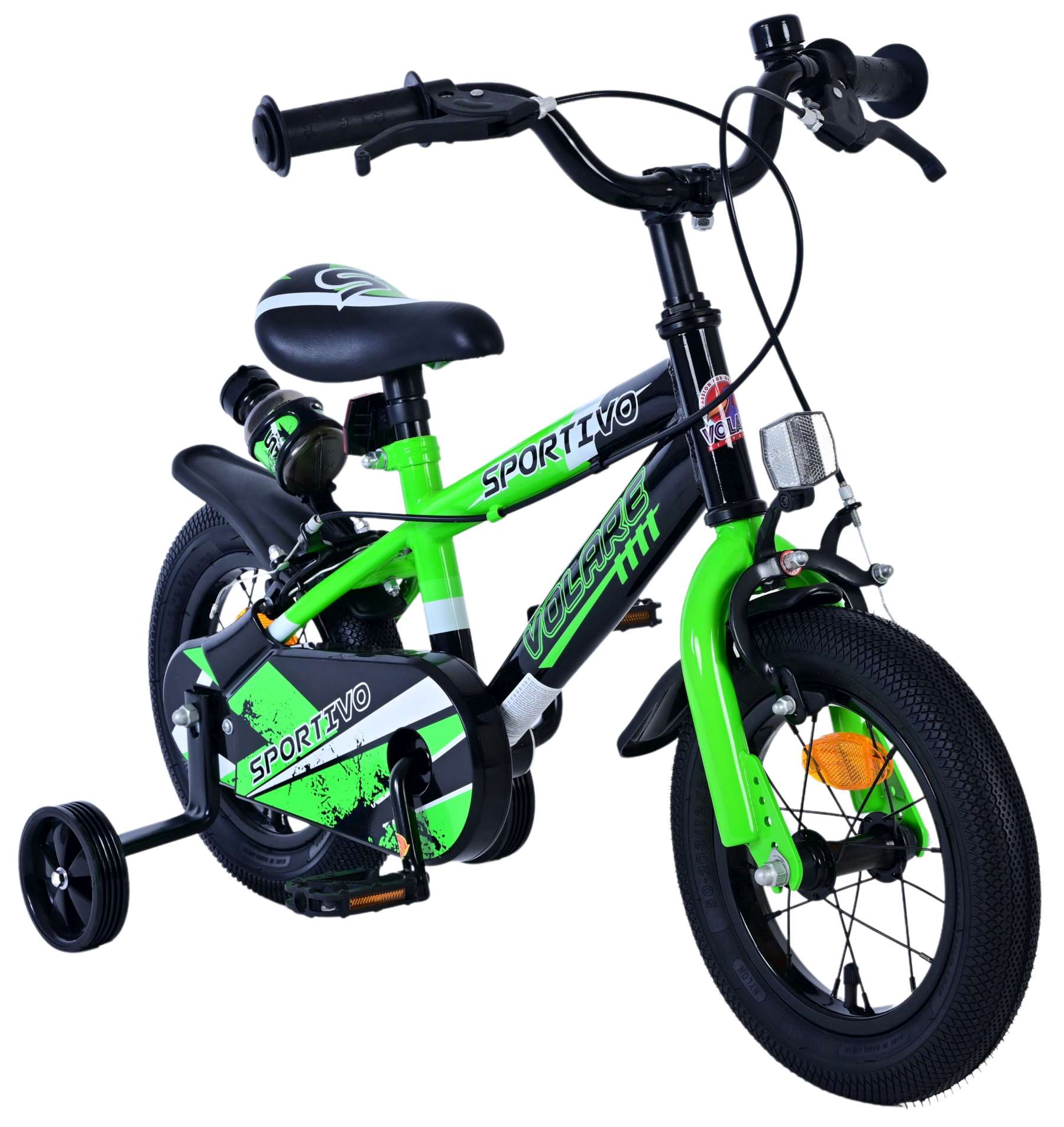 Volare Sportivo Kinderfiets - Jongens - 12 inch - Groen Zwart - Twee Handremmen 5 Volare Sportivo Kinderfiets - Jongens - 12 inch - Groen Zwart - Twee Handremmen - Afbeelding 5