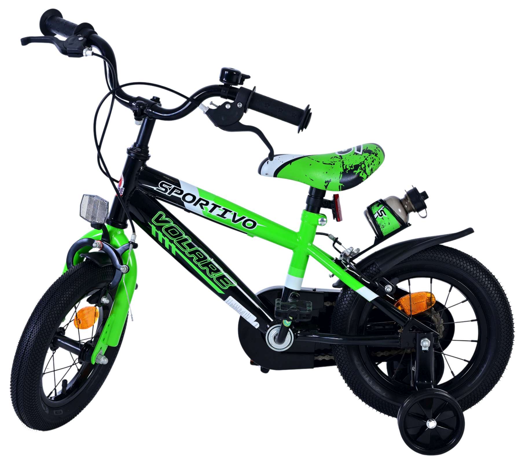 Volare Sportivo Kinderfiets - Jongens - 12 inch - Groen Zwart - Twee Handremmen 8 Volare Sportivo Kinderfiets - Jongens - 12 inch - Groen Zwart - Twee Handremmen - Afbeelding 8
