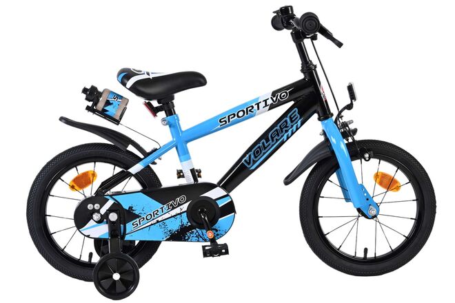 Volare Sportivo Kinderfiets - Jongens - 14 inch - Blauw Zwart 1 Volare Sportivo Kinderfiets - Jongens - 14 inch - Blauw Zwart
