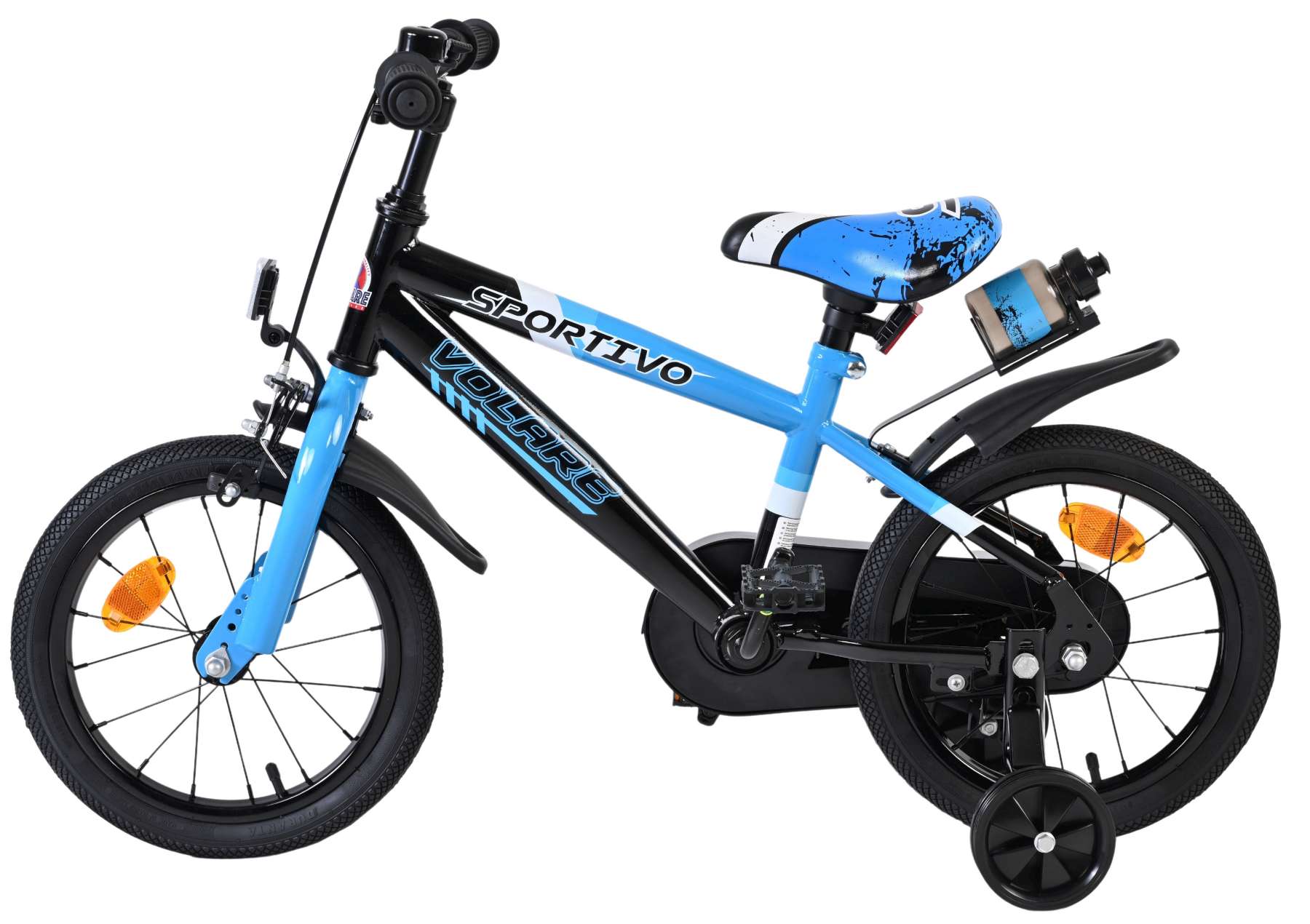 Volare Sportivo Kinderfiets - Jongens - 14 inch - Blauw Zwart 7 Volare Sportivo Kinderfiets - Jongens - 14 inch - Blauw Zwart - Afbeelding 7