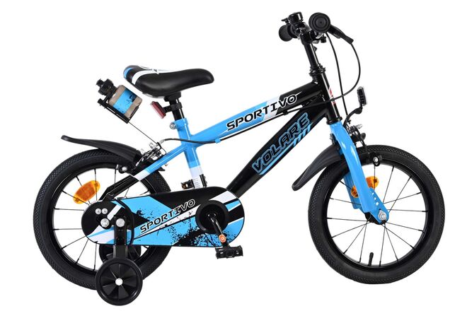 Volare Sportivo Kinderfiets - Jongens - 14 inch - Blauw Zwart - Twee Handremmen 1 Volare Sportivo Kinderfiets - Jongens - 14 inch - Blauw Zwart - Twee Handremmen