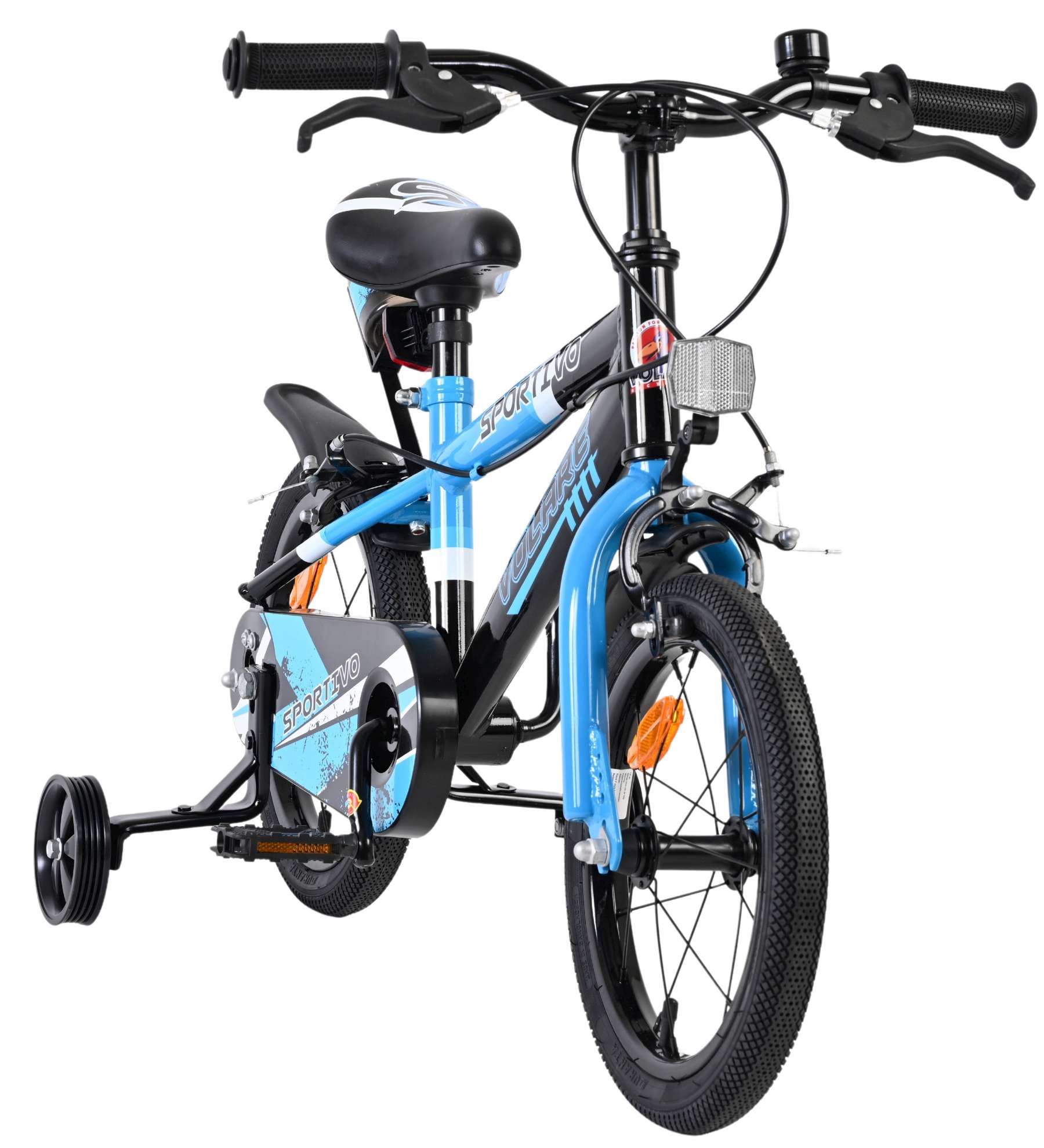 Volare Sportivo Kinderfiets - Jongens - 14 inch - Blauw Zwart - Twee Handremmen 5 Volare Sportivo Kinderfiets - Jongens - 14 inch - Blauw Zwart - Twee Handremmen - Afbeelding 5
