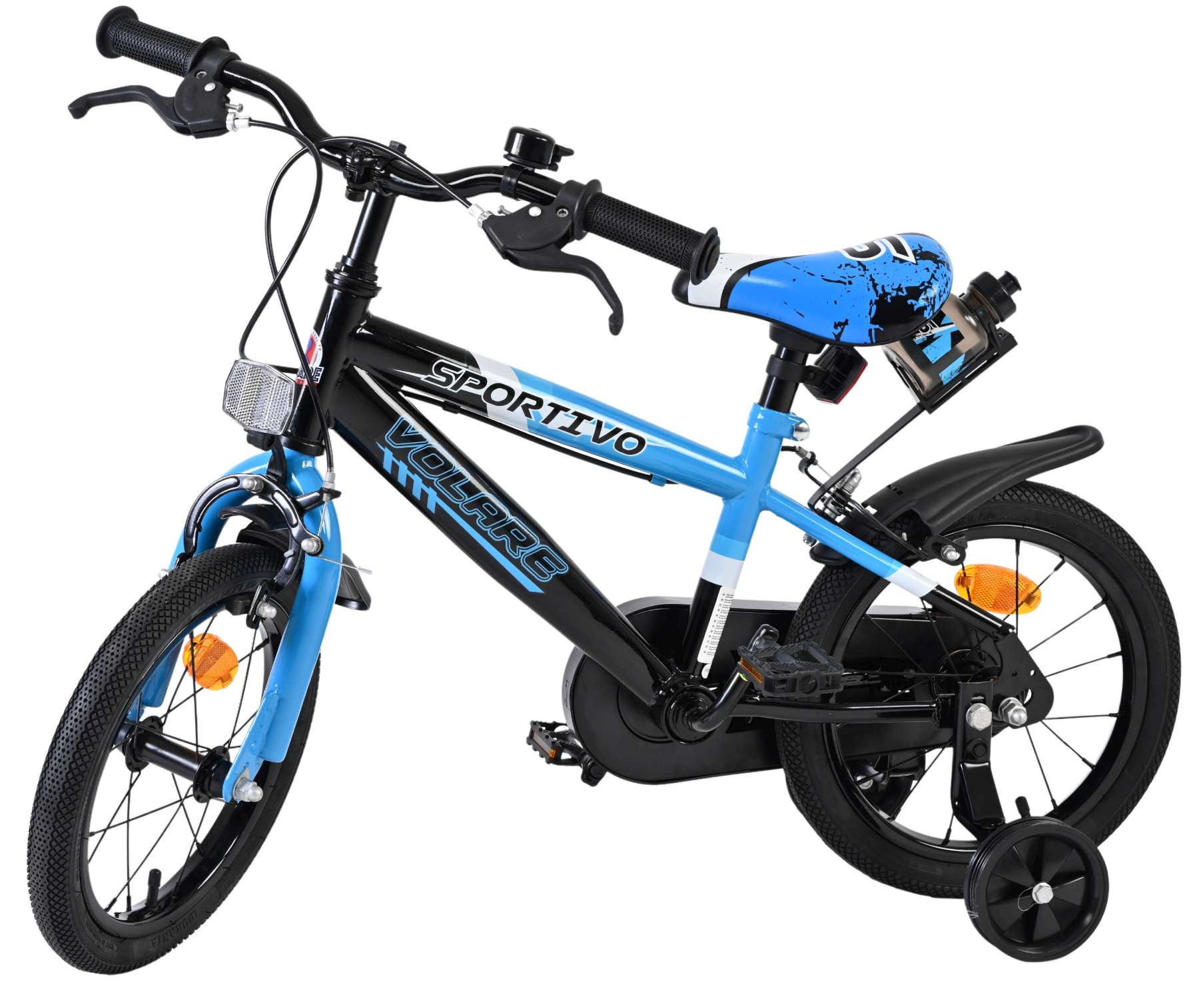Volare Sportivo Kinderfiets - Jongens - 14 inch - Blauw Zwart - Twee Handremmen 8 Volare Sportivo Kinderfiets - Jongens - 14 inch - Blauw Zwart - Twee Handremmen - Afbeelding 8