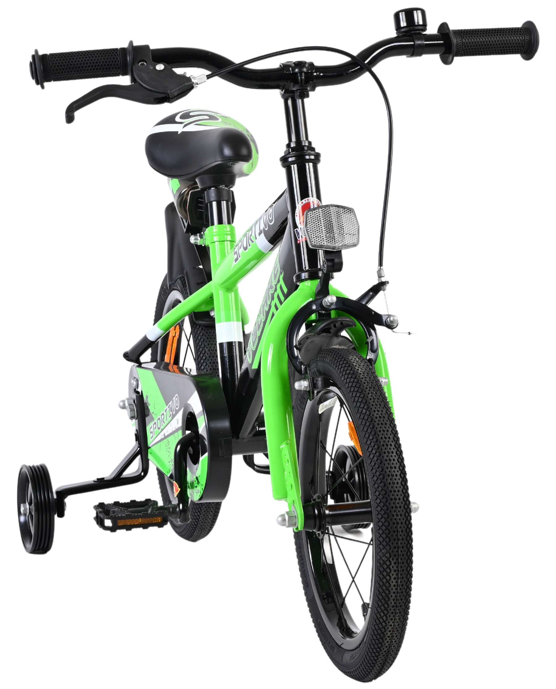 Volare Sportivo Kinderfiets - Jongens - 14 inch - Groen Zwart 5 Volare Sportivo Kinderfiets - Jongens - 14 inch - Groen Zwart - Afbeelding 5